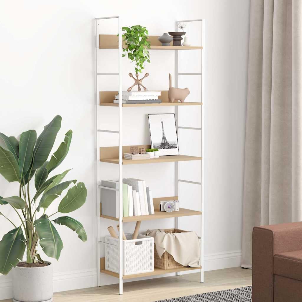 Bücherregal 5 Regalböden Eiche 60x27,6x158,5 cm Holzwerkstoff