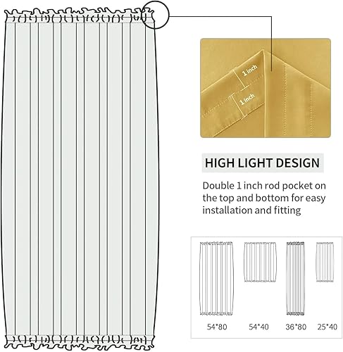 Miniatura 519 de DWCN Cortinas para puerta francesa: cortina térmica con bolsillo para barra para puertas con ventana de cristal, puertas de cocina y patio