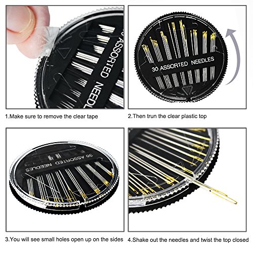 image for Meiho Lives Premium Hand Sewing Needles for Sewing Repair, 30-Count As