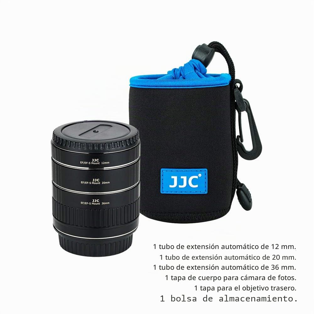 JJC Auto Focus Juego de Tubos de extensión para Canon EF/EF-S Lens DSLR Cameras EOS 850D 800D 760D 750D 700D 250D 90D 80D 77D 5DS R 5D Mark II III IV 7D 6D cámaras réflex Digitales