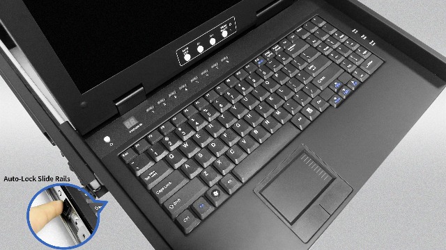 Image of 1U Rack Mount KVM Console - 8 Port HDMI KVM Switch with 15.6 inch 1080P Rack Mounted Monitor Keyboard Mouse, 50,000 MTBF, Fit 19'' Rack, OSD Hotkey Button Switching, Short Depth LCD KVM Drawer