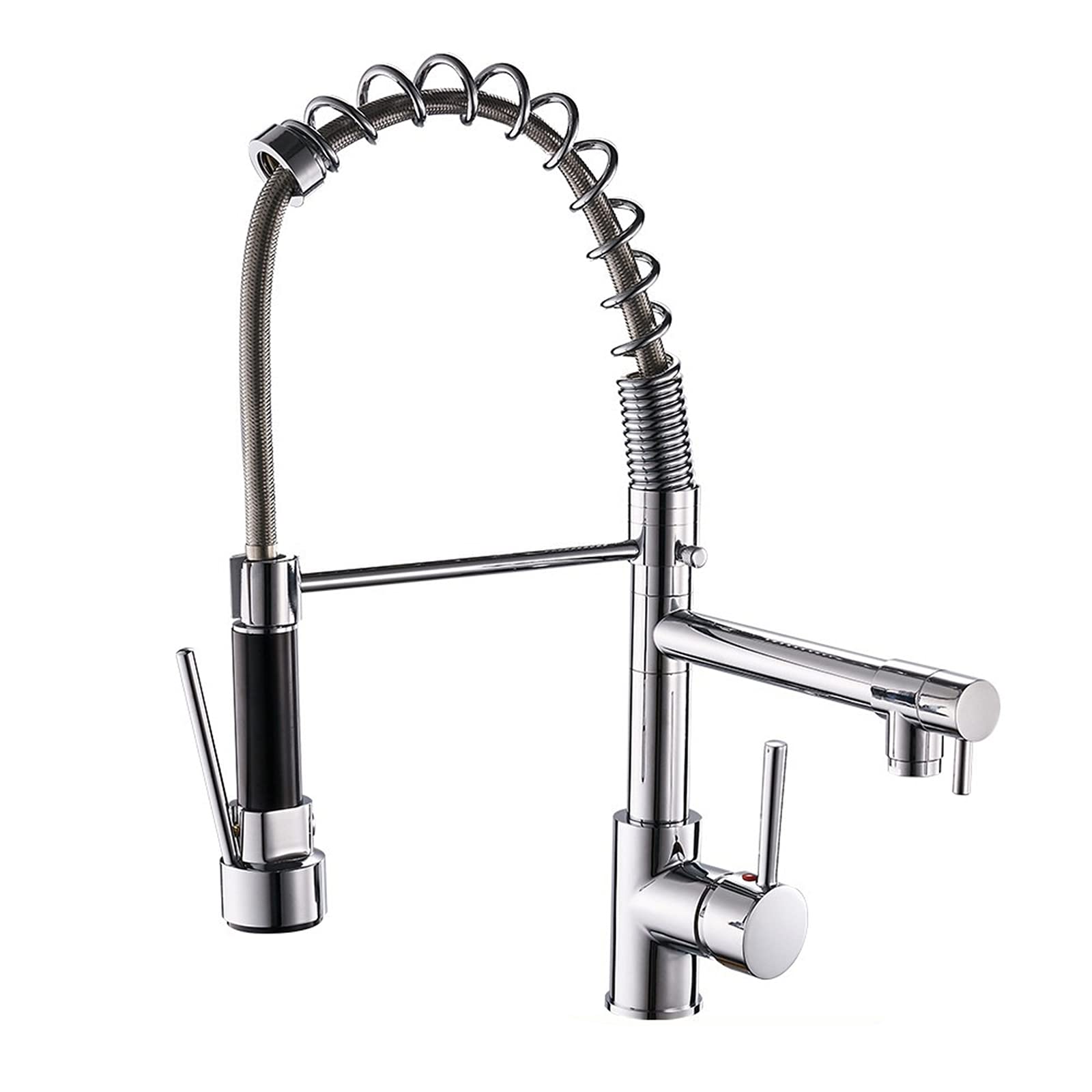 Robinet de cuisine en cuivre au design moderne à arc élevé et poignée unique