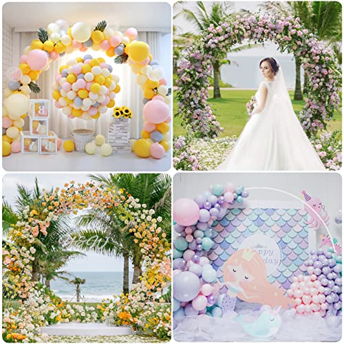 Image of Wokceer Round Backdrop Stand 8FT White Wedding Balloon Arch Stand for Party | Metal Balloon Arch Circle Backdrop Stand for Birthday Party Wedding Bridal Shower Anniversary Ceremony
