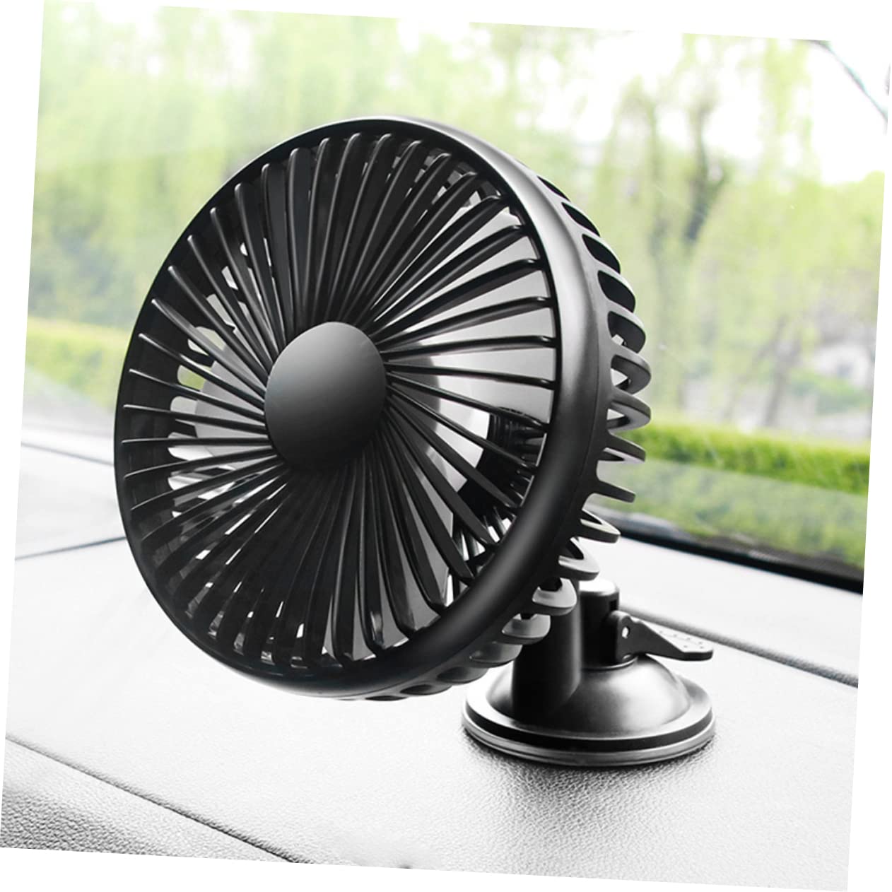 MUCKLILY Car Auto Fan Vehicle Cooling Fan Charging Flat Bottom for Car Interi