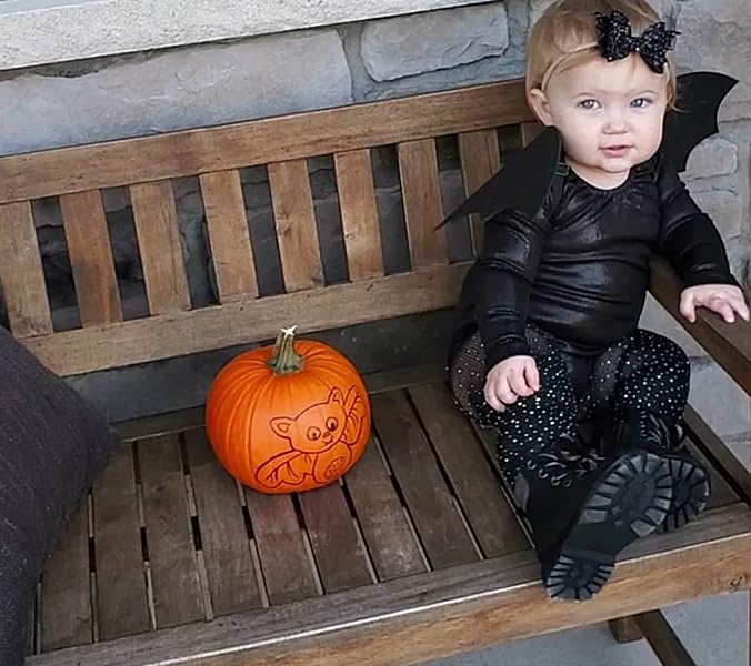 Halloween Black Glitter Bat Bow Headbands for Baby Girls and Toddlers (Khaki Nylon Band)3