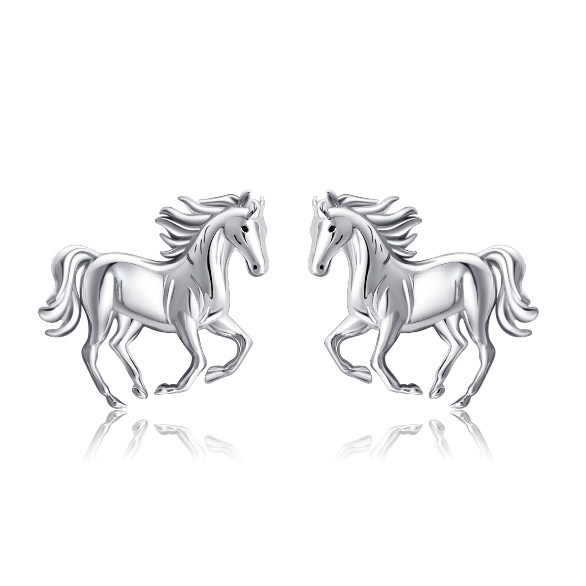 JERWLI Pferd Ohrringe 925 Sterling Silber Pferd Tier Ohrstecker Schmuck Geschenke für Frauen Pferd Liebhaber