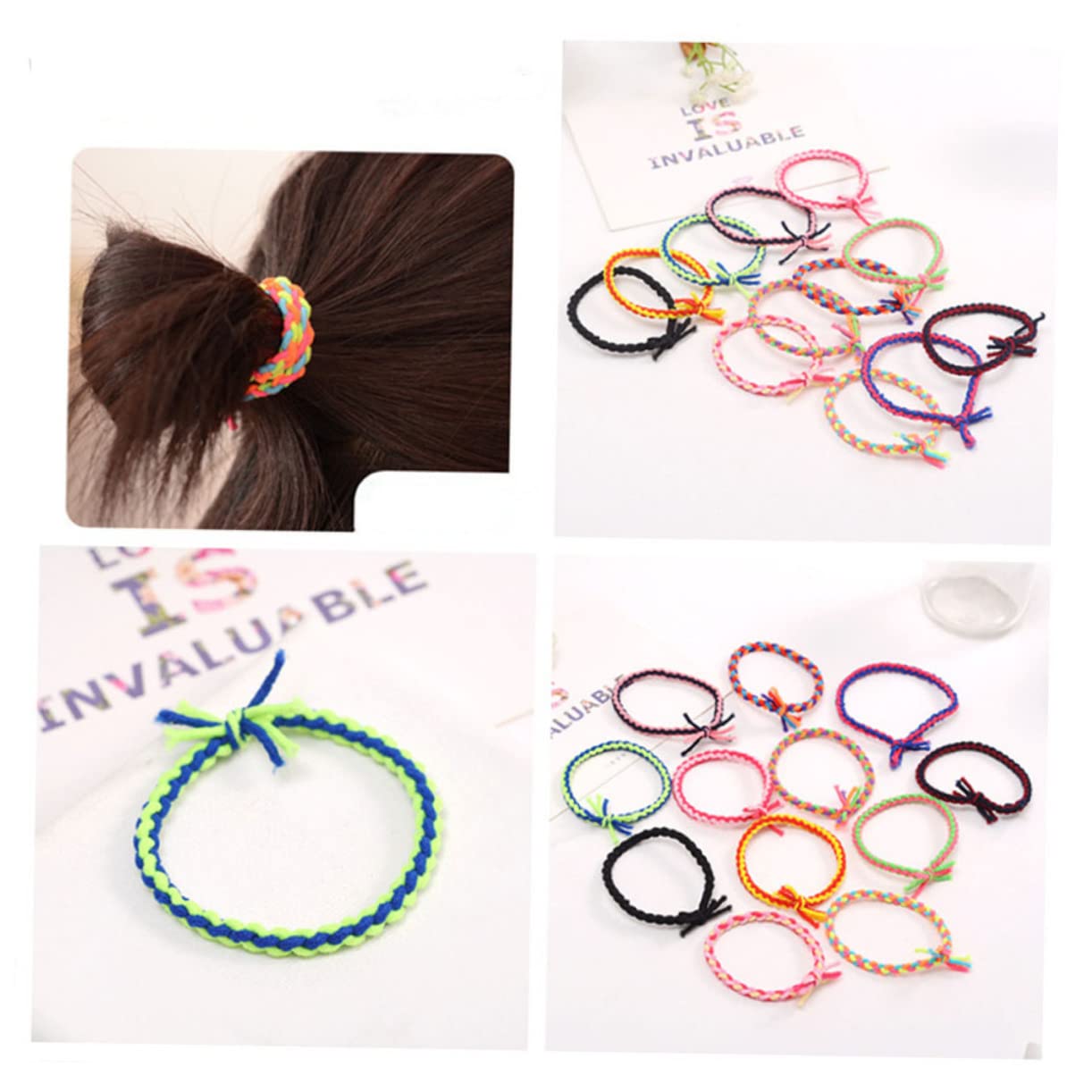 Beaupretty 200piezas Lazos De Cabello Elásticos Multicolores De Anillos Para Cabello Ajustables Accesorios Sencillos Para Mujeres y Niñas Para Uso Diario y Ocasiones Especiales