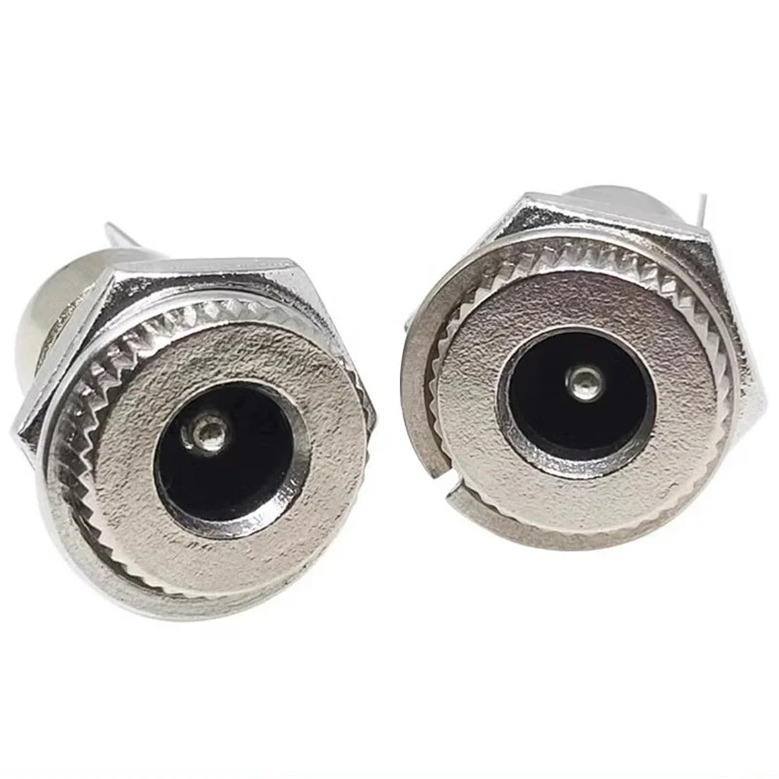 Jack di alimentazione CC, 50 pezzi, presa jack femmina per montaggio a pannello, 5,5 x 2,1 5,5 x 2,5 mm, per audio auto, laptop, lettori MP3 (2,5 mm oro con tappo)