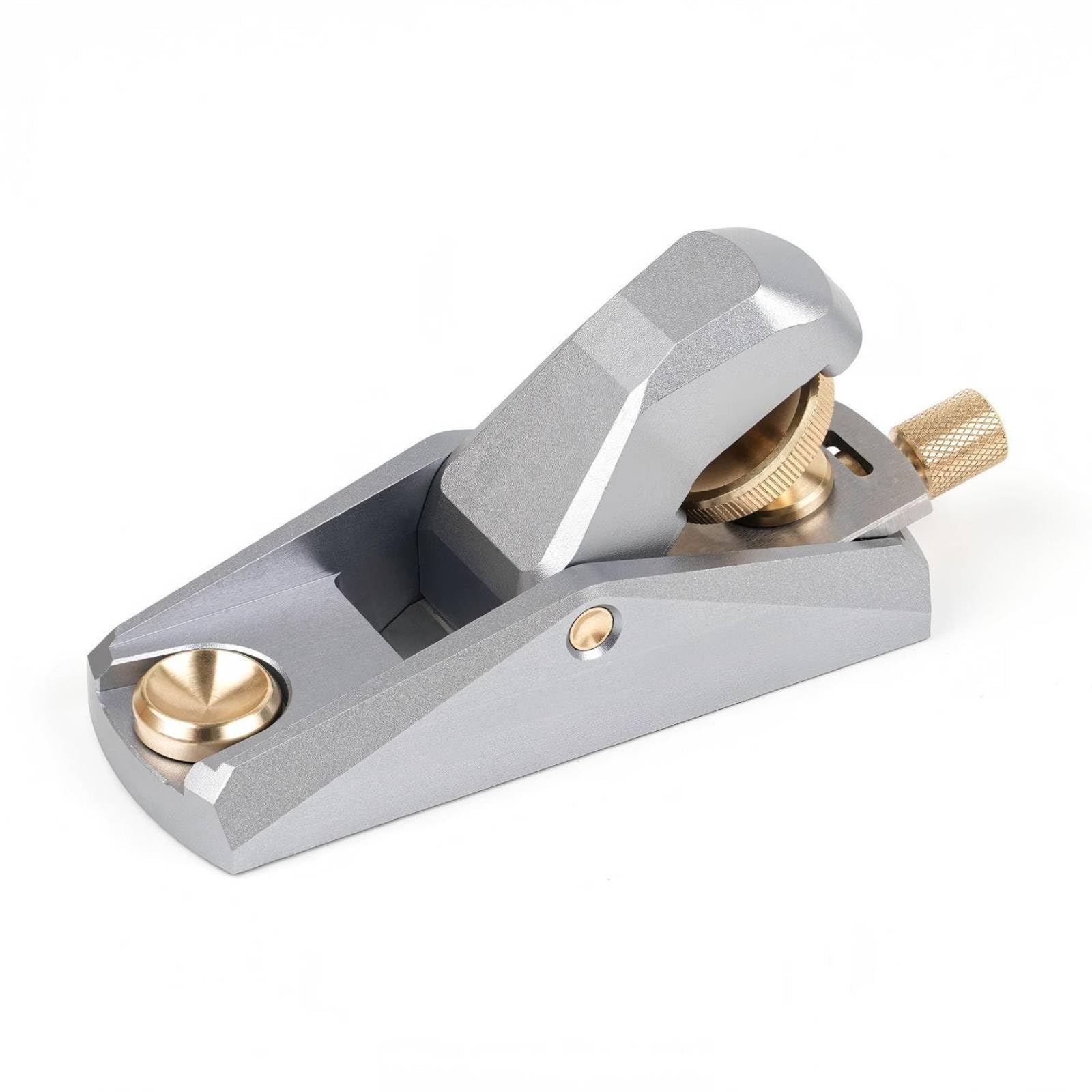 Mini Cepillo Mano Compacta Cepillo Mano Ligera Mini Cepilladora para Carpinteros, Taller, 105 39 52mm, Estándar, Ángulo Bajo, Aluminio, Gris