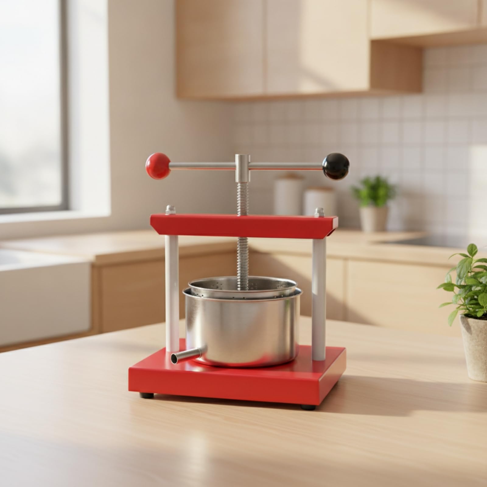 Manual Press Spremi Frutta Pressa Vino Spremiagrumi Estrattore Manuale in Acciaio Inox con E Scarico Integrato per Lavorazioni Alimentari Cucina Domestica Preparazioni Casalinghe