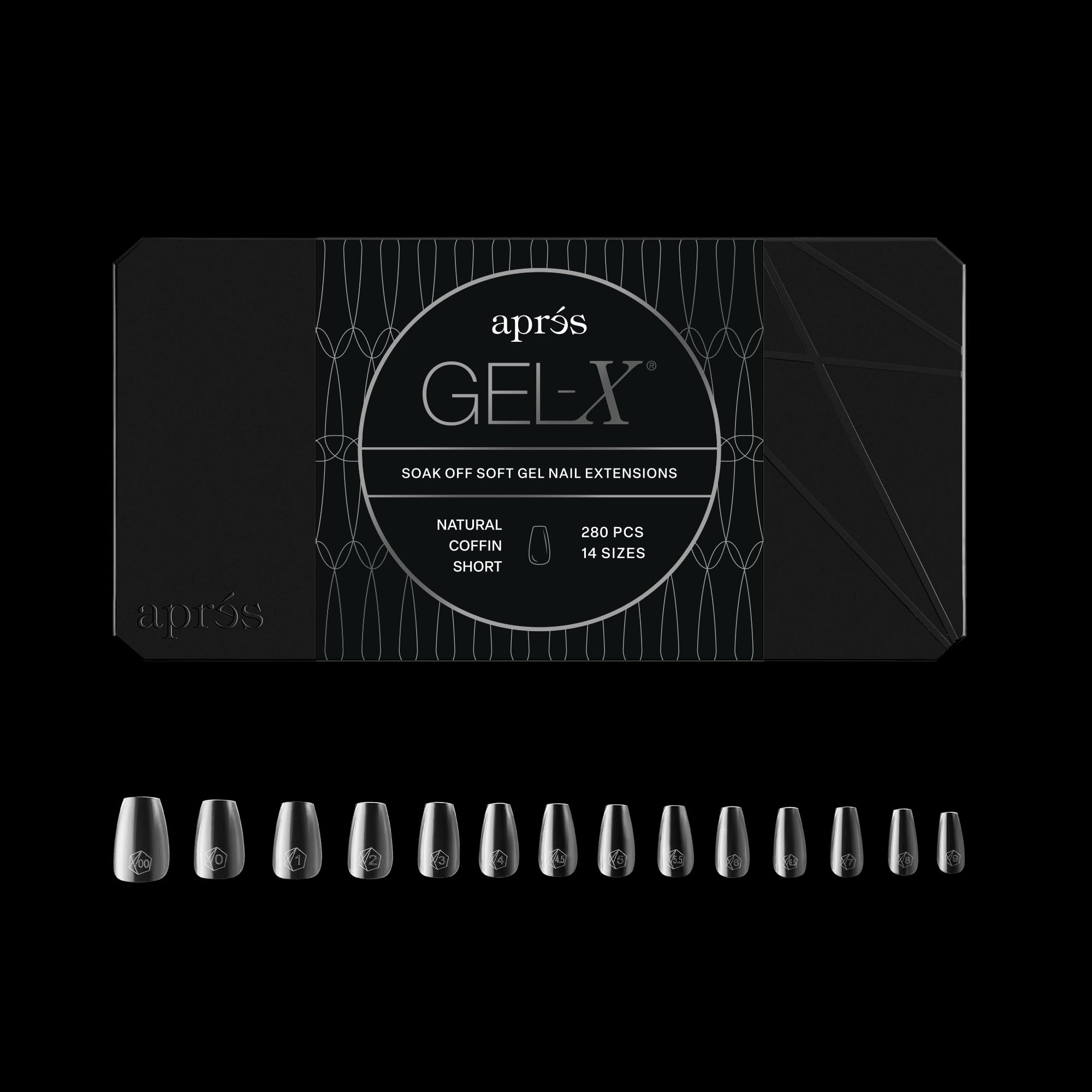 Amazon.com: Apres Gel-X® Coffin Box of Nail Tips | 280 Gel-X Tips