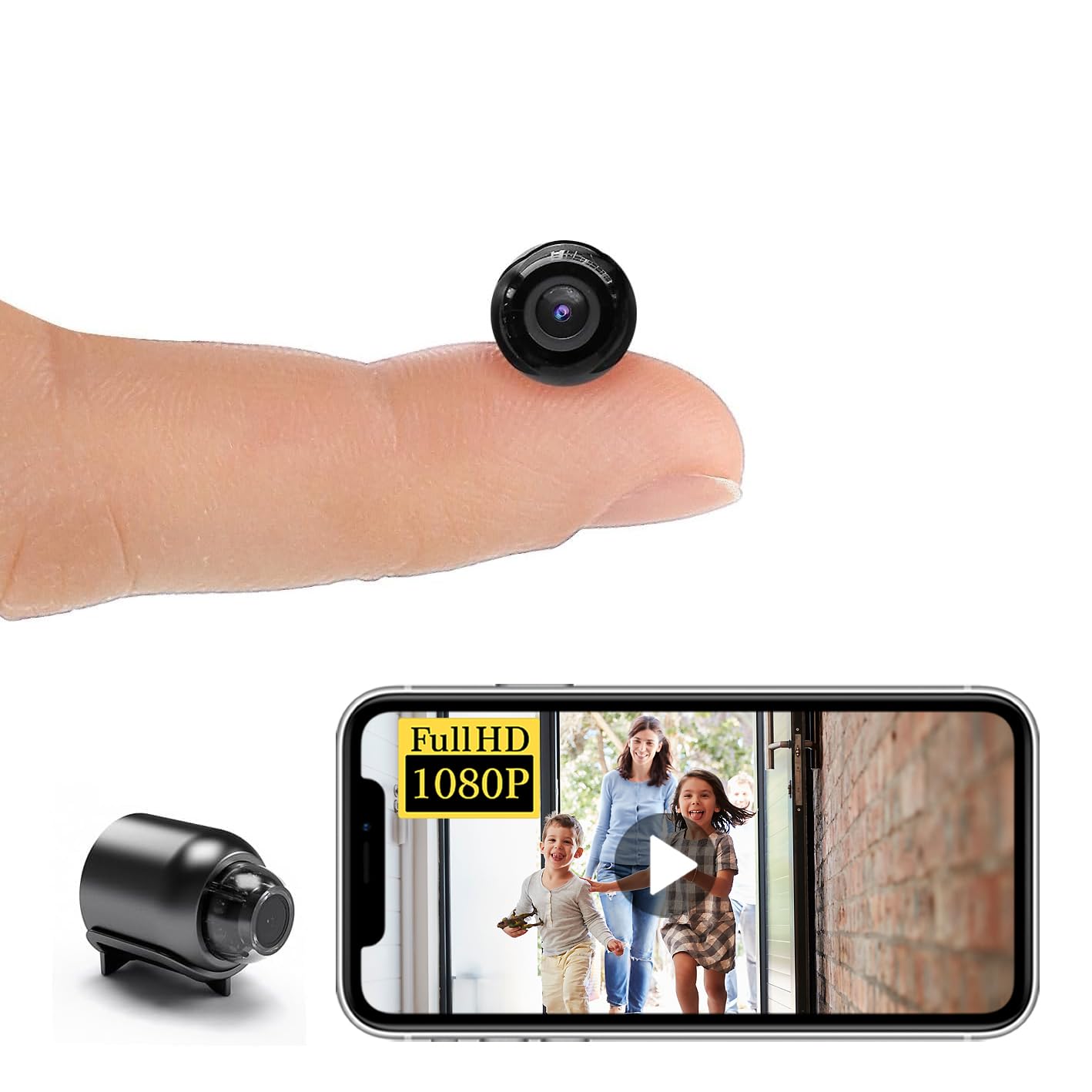 【Free 64G】 Smallest Wireless WiFi IP Camera,HD1080P Spy Camera,Mini Camrea with Video Recording Live Feed,Baby Monitor with Night Vision,Motion