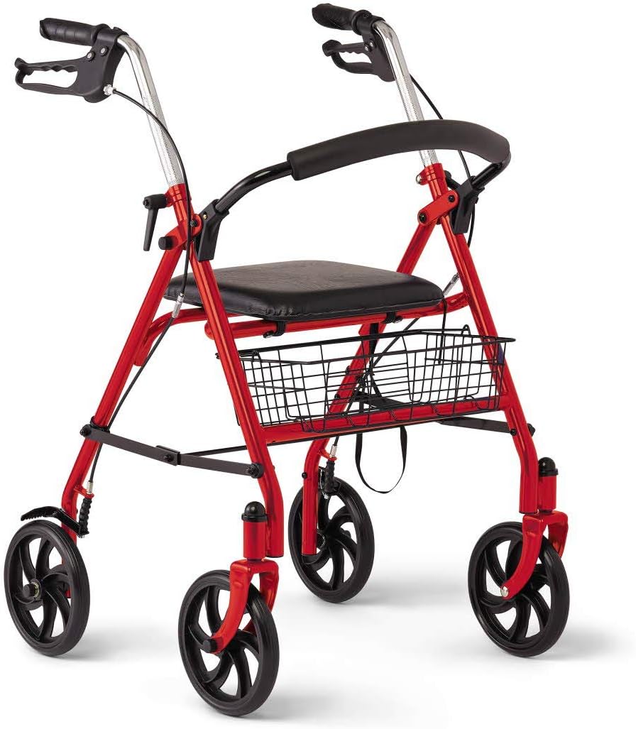 Drive Medical R726BK Foldable Rollator Walker with Seat