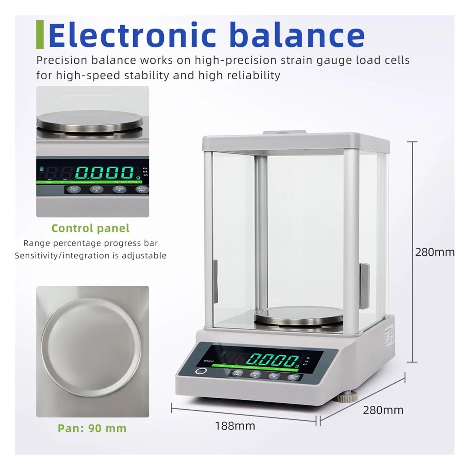Balanza analítica de resolución de 310g/510g, rango de 0.001g, microbalanza Digital, balanza electrónica de precisión Para múltiples objetos(310G 0.001G)
