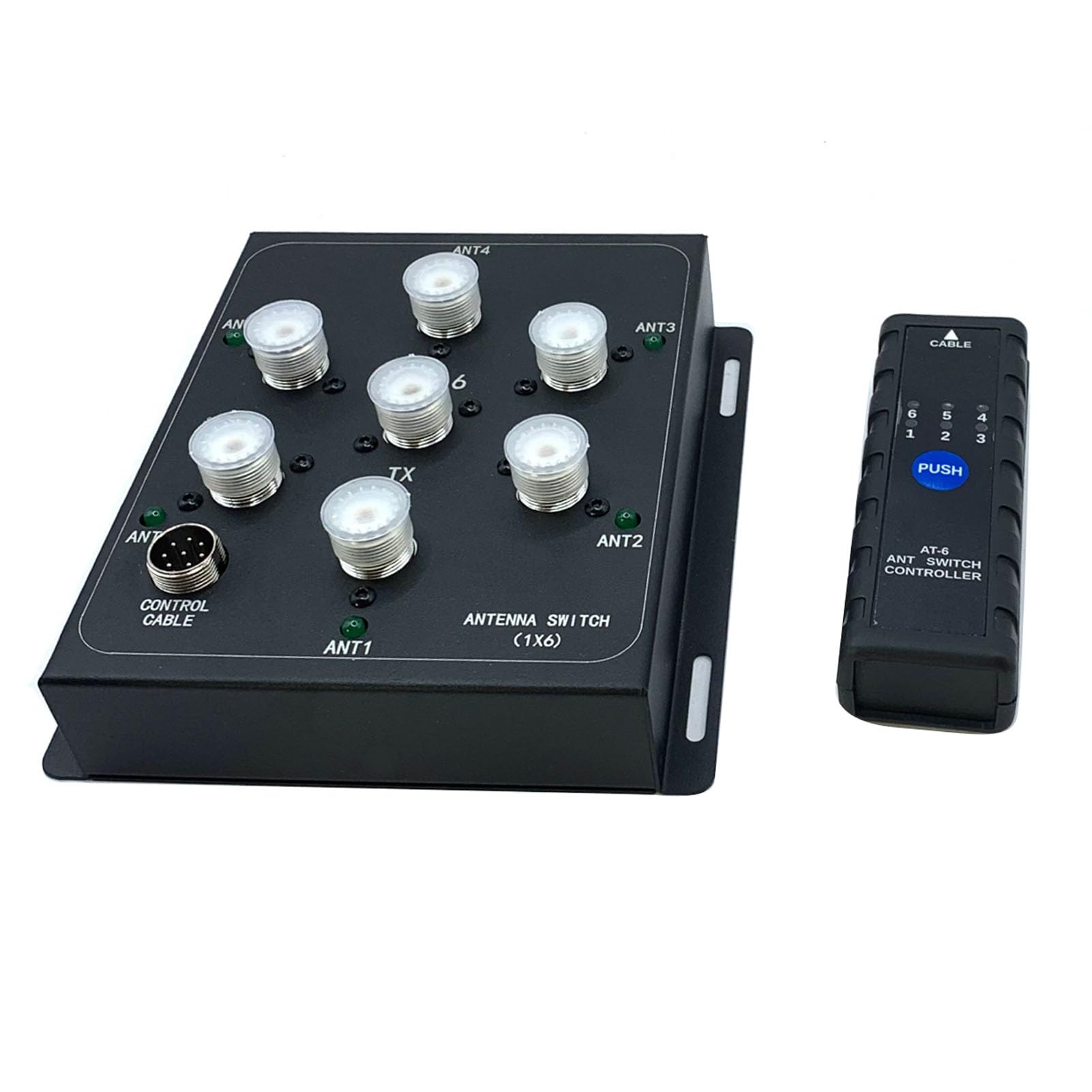 Sxhlseller Commutatore Antenna Coassiale a 6 Vie con Controller, Selettore Remoto PEP da 1,8 MHz a 55 MHz 800 W per Stazione Base e Radio Portatile con Ingresso Interfaccia SO-239