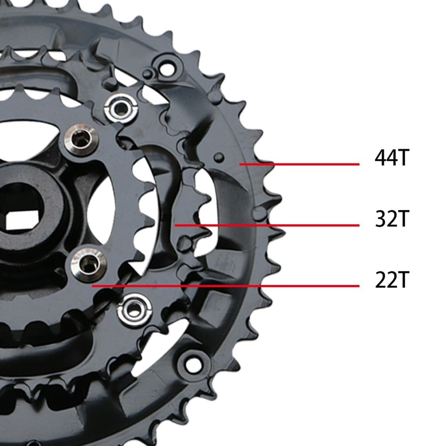 Guarnitura MTB Pedivella Bici Con Corona 22-32-44T Pedivelle Mtb 170Mm Braccio A Manovella Bicicletta 64/104BCD Per Bici Da Strada 8/9/10/11 Velocità