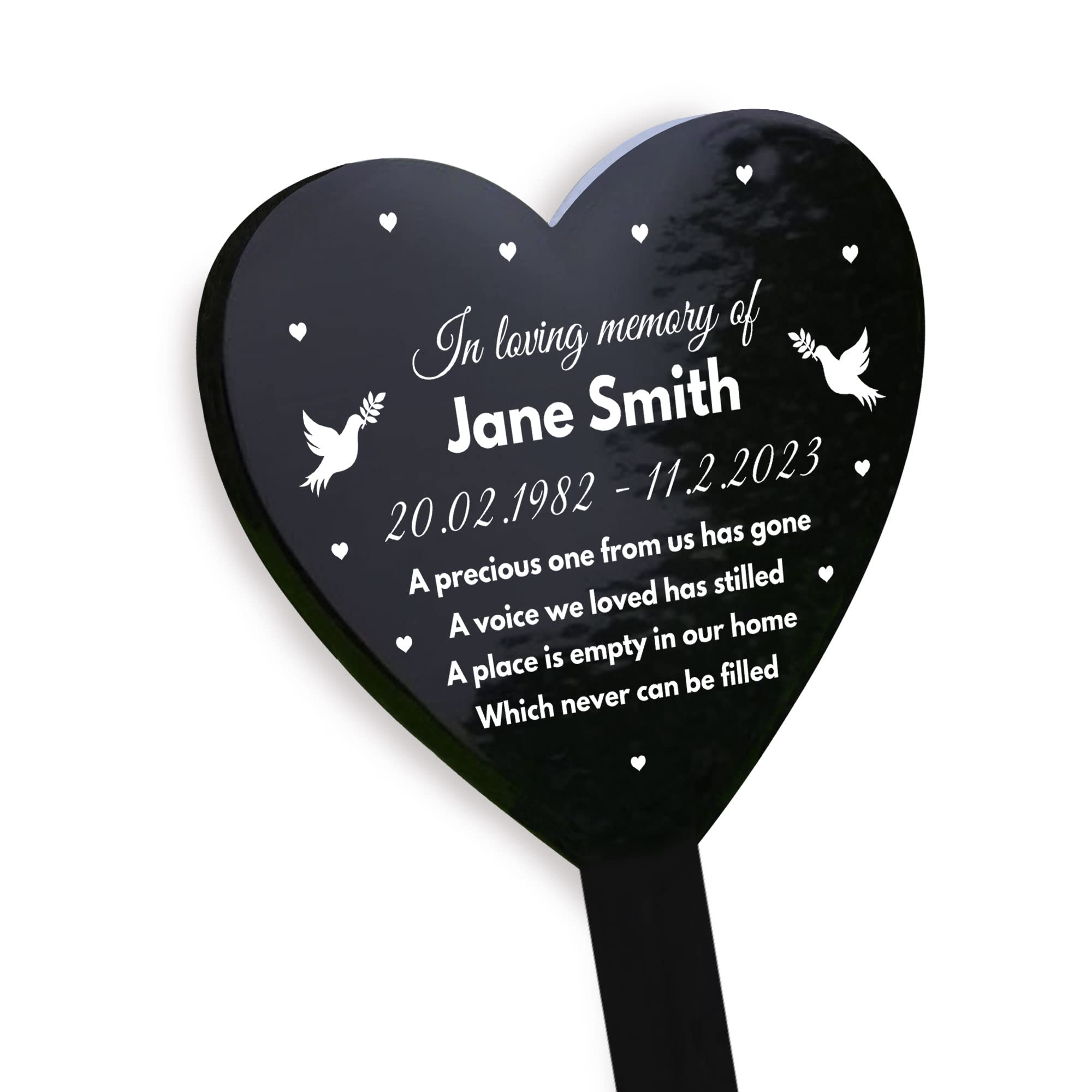 RED OCEAN Personalised Memorial Stake Grave/Tree Marker Cremation Mum Dad Nan Grandad Friend Memorial Gift