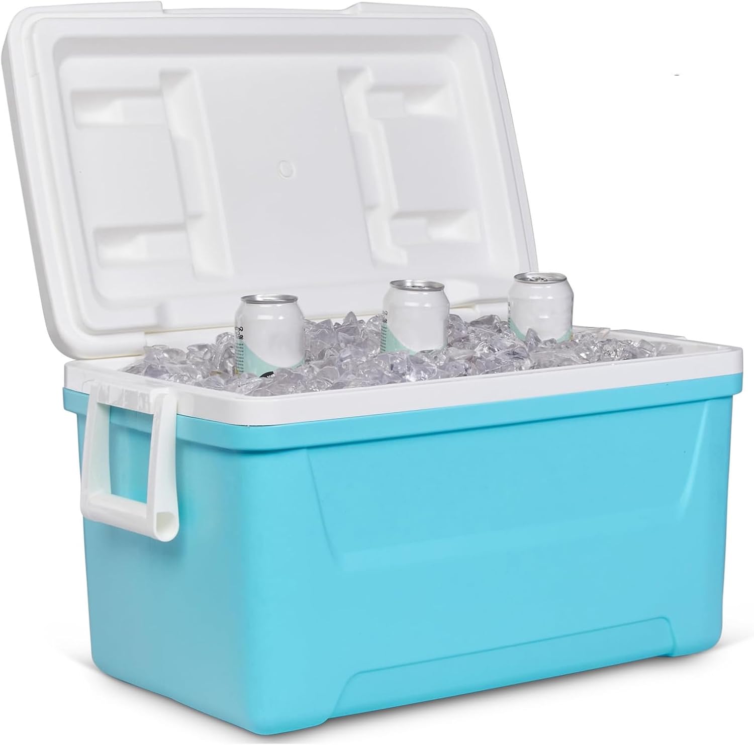 48 QT Hard Sided Cooler, Heavy Duty Ice Chest - 76 Can Capacity, Swing-Up Handles, Stain & Odor Resistant, Easy to Clean for Camping, Beach, Picnic, Fishing, Boating