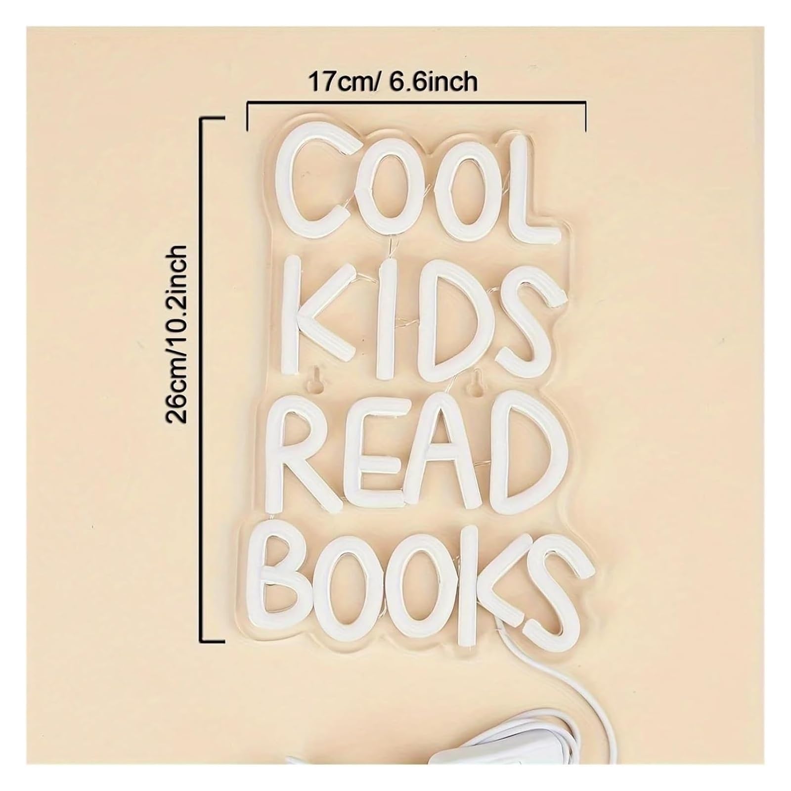 Neon Decorazione luminosa al neon per bambini che leggono libri per insegne al neon 26 cm × 17 cm