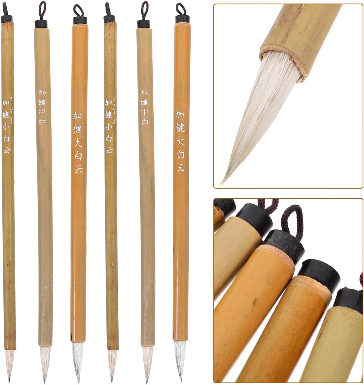 BESPORTBLE 30 Pcs Chinese Calligraphy Brushes Set Ink Brush Pens for Painting Writing and Traditional Calligraphy Art Supplies 8.66In