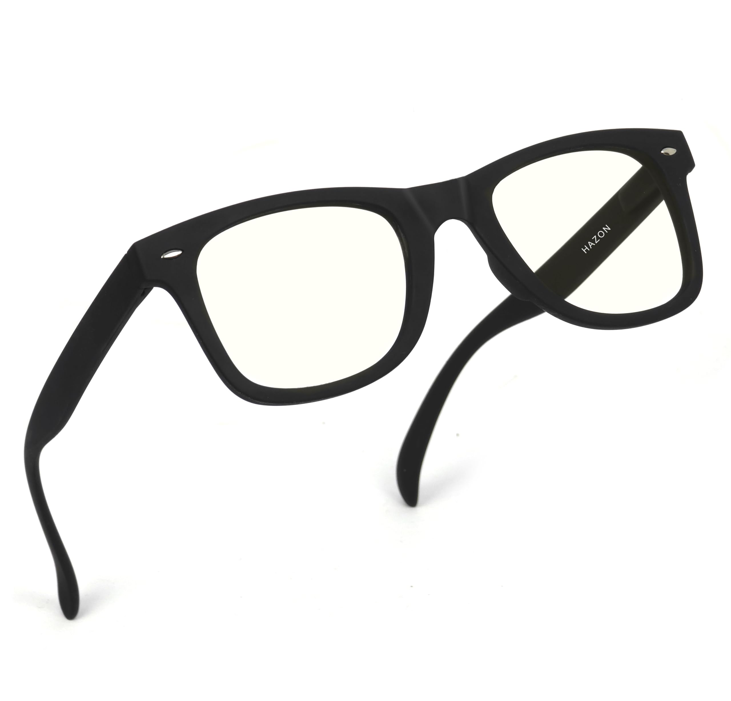 HAZON High Grade 100% Blue Light UV Protection Anti Glare Computer Glasses | Rubber Coated Velvet Touch Frames | Men And Women | Medium