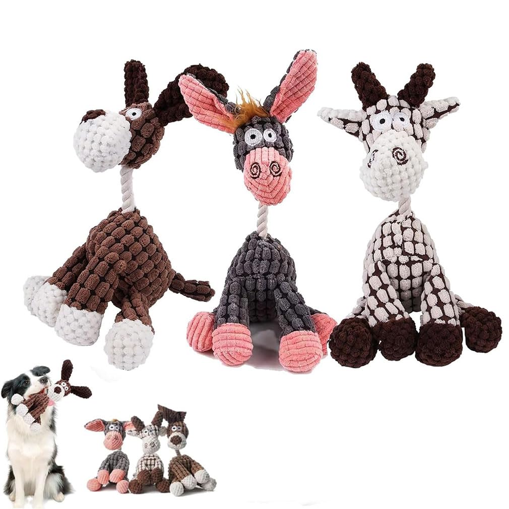 Sherum Bite Buddy, Vianys Bite Buddy, Petsboro Bitebuddy Dog Toy, Bite Buddy Chew Toy for Dogs, Squeaky Dog Interactive Play Toy, Donkey Soft Dog Toys, Indestructible Squeaky Dog Chew Toys (3PCS)