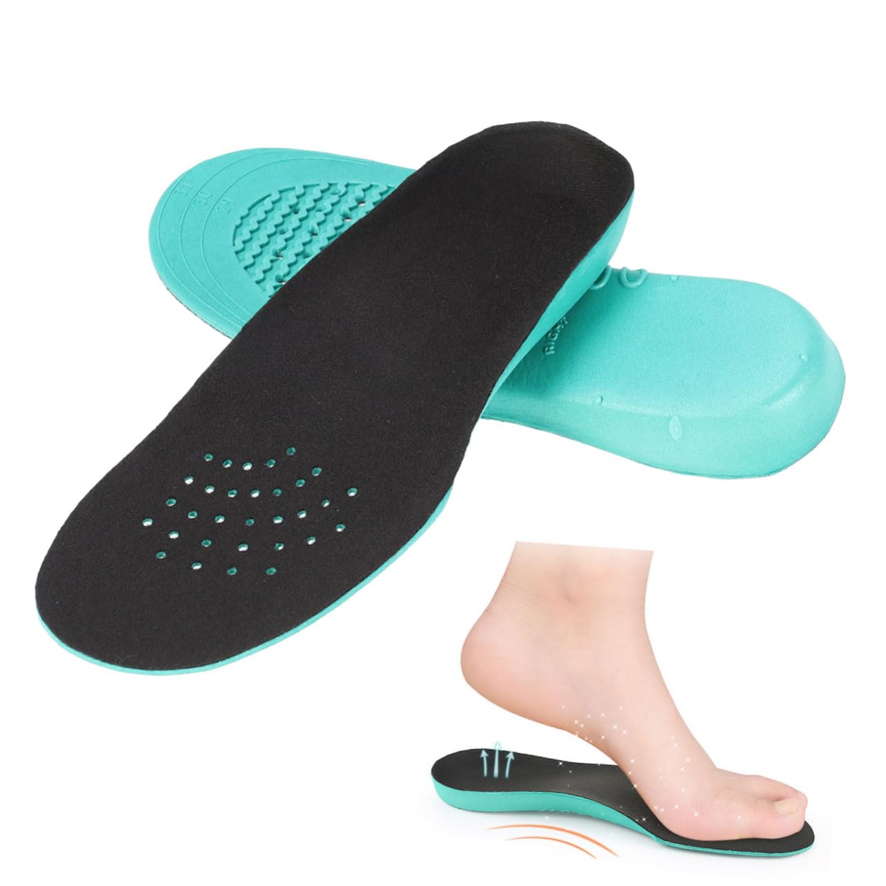 SHERCHPRY Boy Girl Orthotic Arch Support Shoe Inserts Insoles Super-Soft Material Ergonomic Design for Comfort Suitable for All