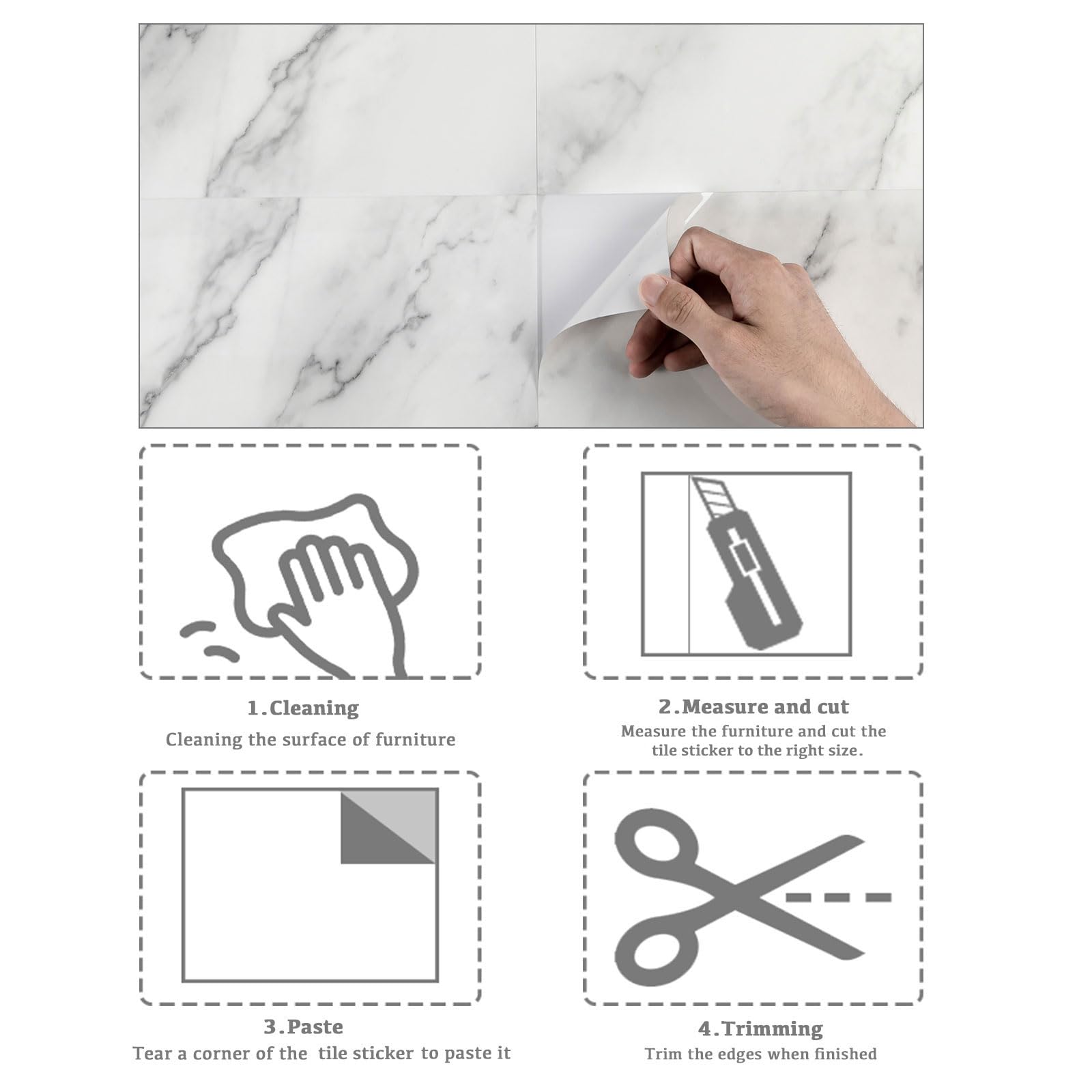 Alened Pegatinas para azulejos de mármol para pared
