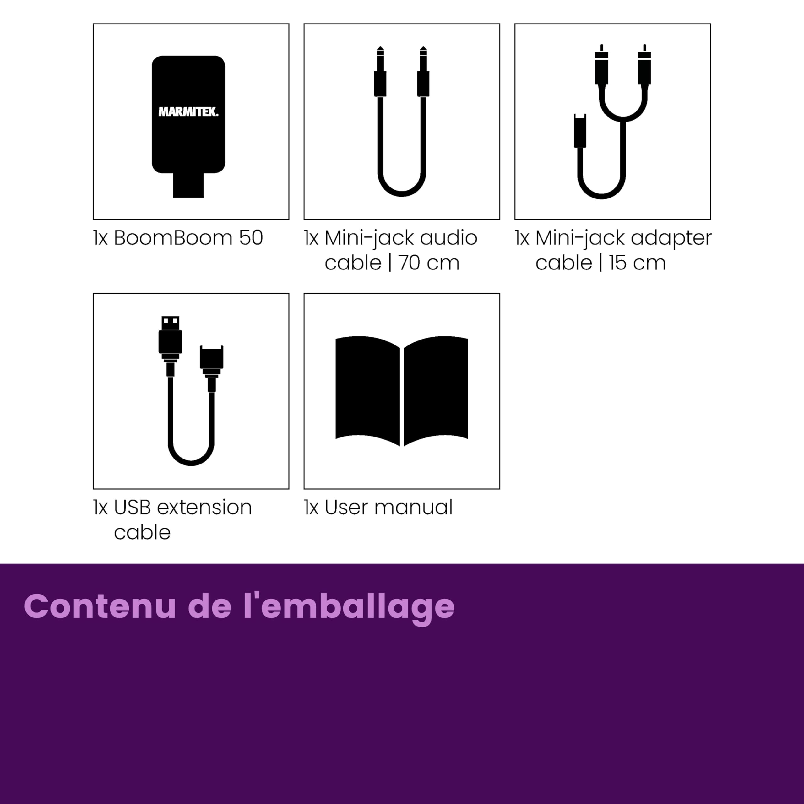 Marmitek Boomboom 50 TV Bluetooth Audio Transmitter | Émetteur audio Bluetooth jack 3,5 mm pour son TV sans fil, Plug & Play, alimentation USB, AAC, aptX, A2DP et 30 m
