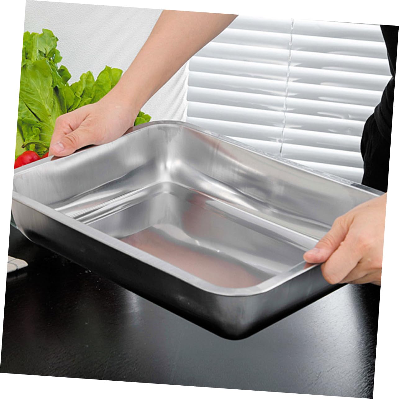 1Pc Multifunctional Stainless Steel Rectangular Plate Rustproof BBQ Plate for Toaster Oven Cookware