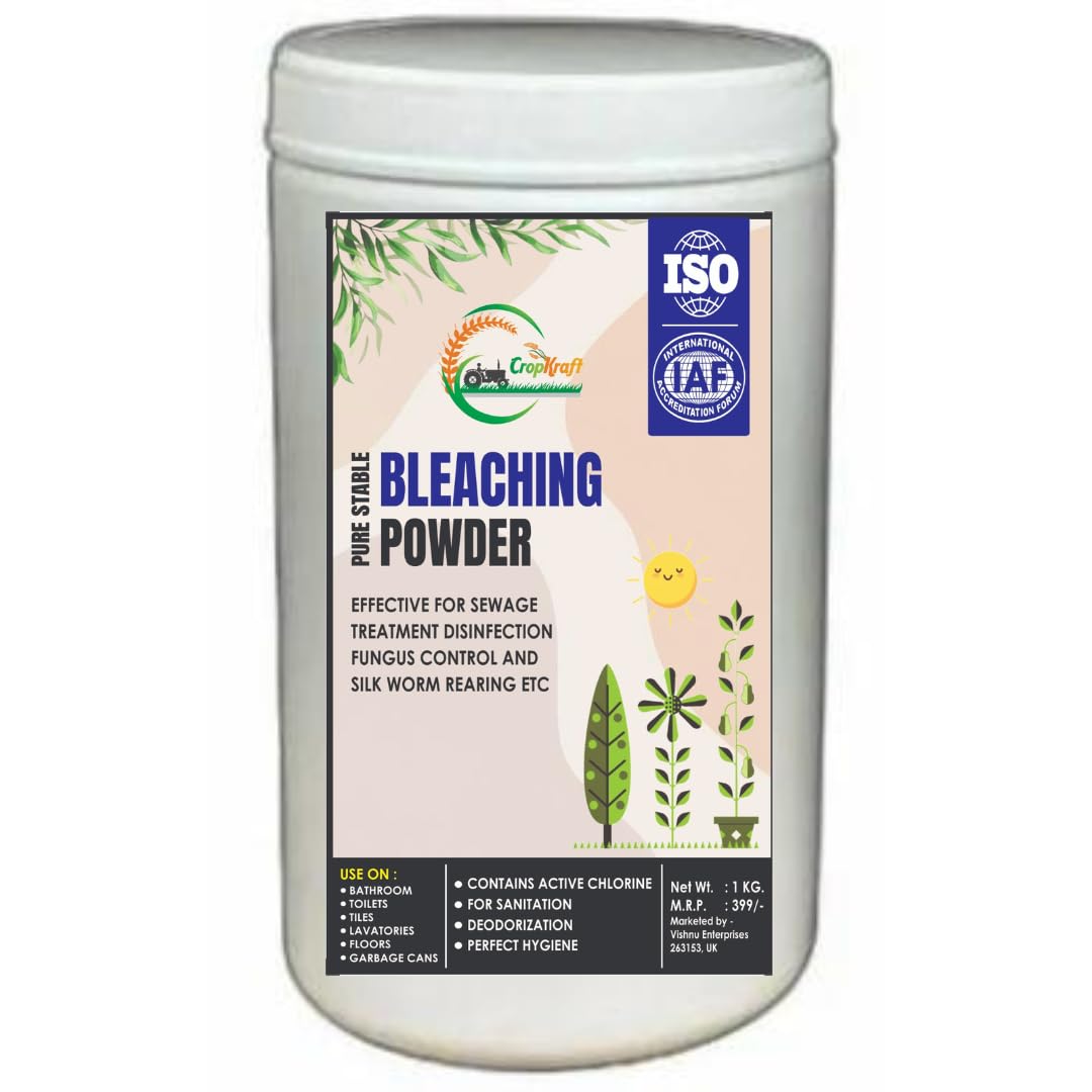 CROPKRAFT Bleaching Powder for Bathroom, Kitchen, Toilet, Overhead Tank Cleaner, 1kg Jar, All-Purpose Cleaning Powder to Remove Fungus, Germs & Bacteria (B0D7ZB3S6H) Amazon Price History, Amazon Price Tracker