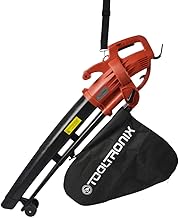 Laptronix 3 in 1 Electric Leaf Blower 2800W Garden Vacuum with Mulcher 35 Litre Collection Bag 10:1 Shredding Ratio, Automatic Mulching Compacts Leaves in Bag with 10m Cable