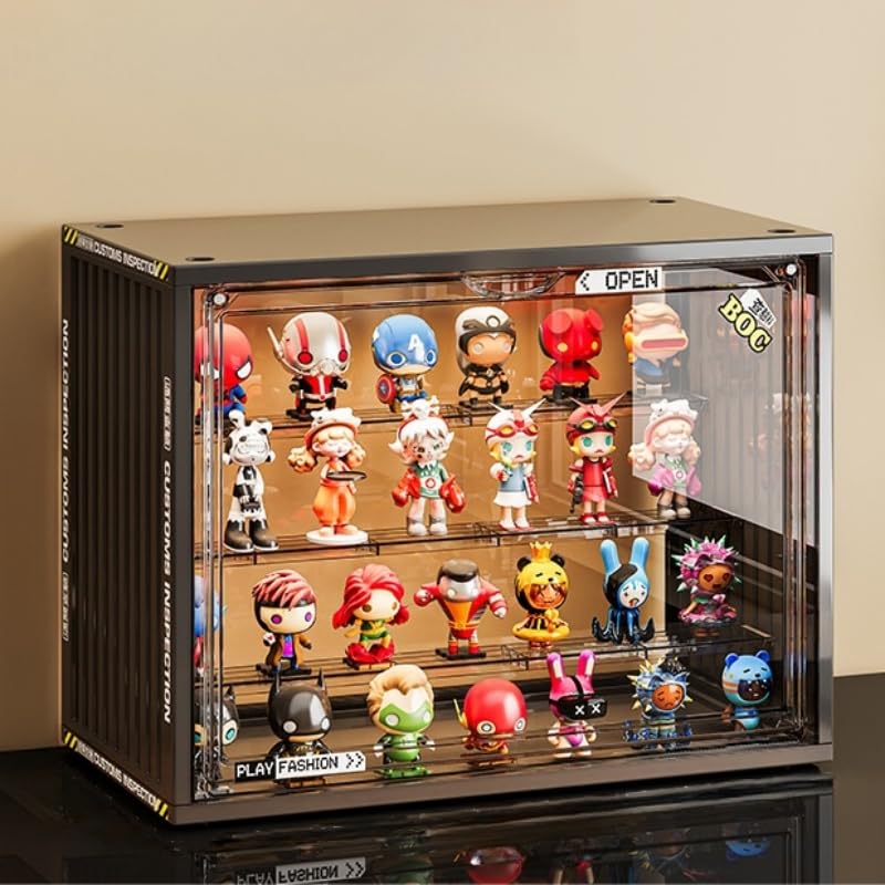 Clear Display Case for Figures, Adjustable Display Box, Acrylic Figure Display Case with Magnetic Door, Clear Stackable Display Box for Action Figures