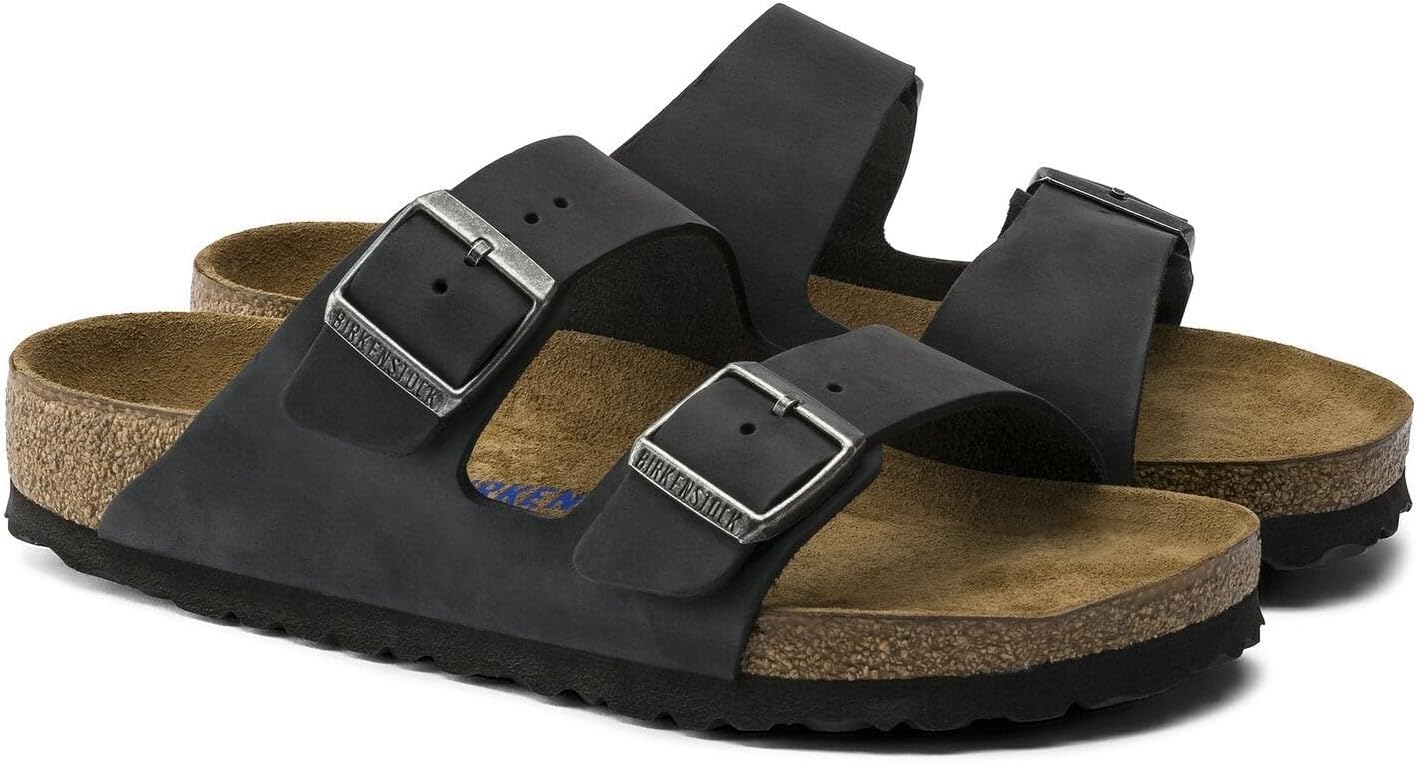 Birkenstock Unisex Arizona Sandal,Black Oiled Leather,43 M EU