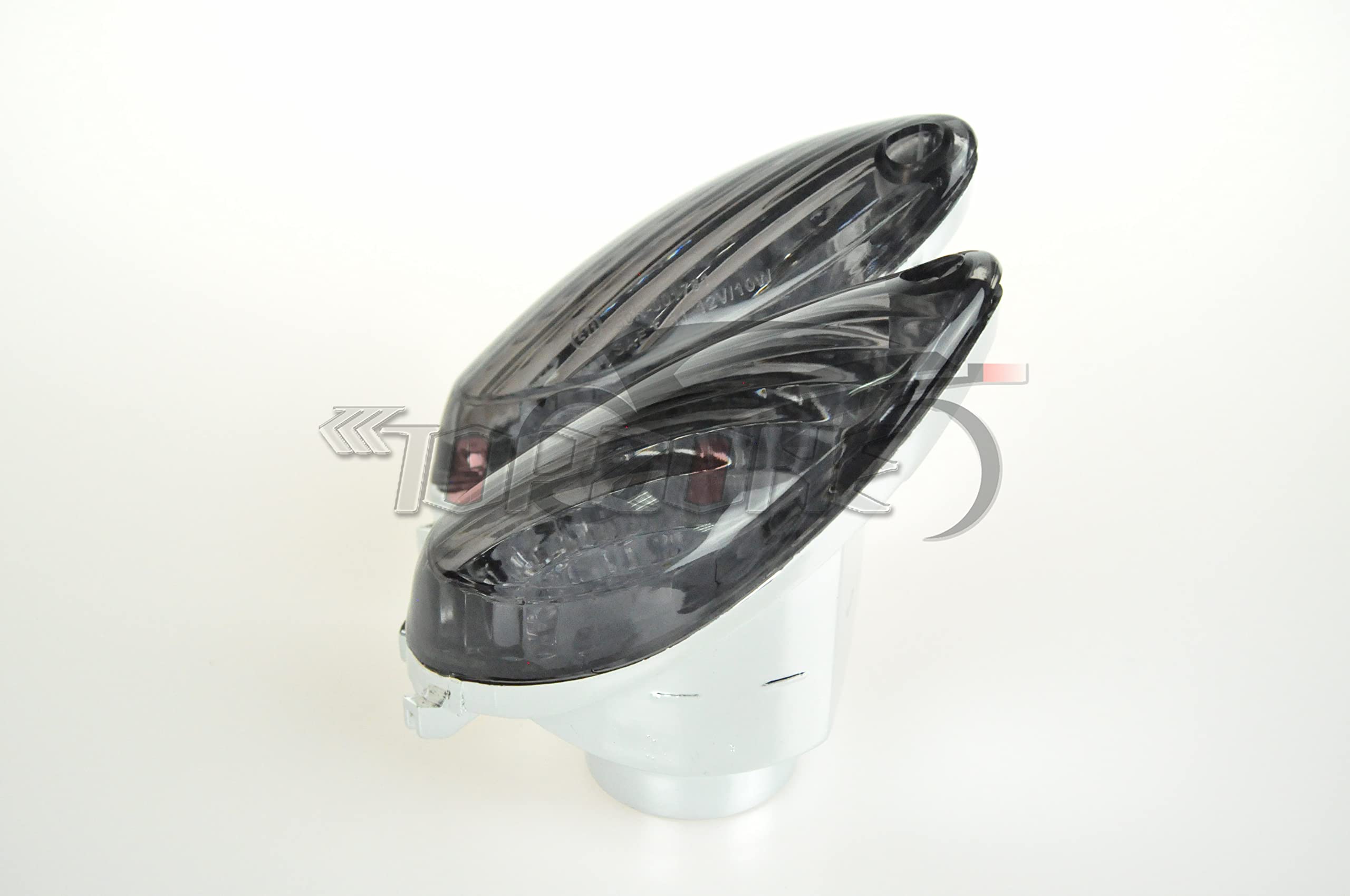 TOPZONE Compatible for 2008-2019 Suzuki HAYABUSA - GSX1300R; Front/Rear Turn Signal Blinker Lamp Light Idicator (Smoke Lens, LED Rear Turn Signal)