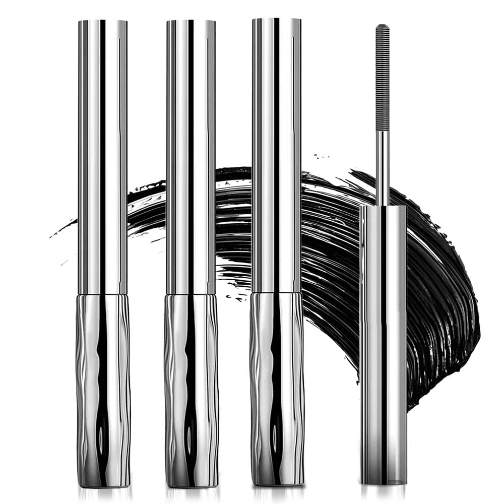 Waterproof Fibre Mascara, 2026 Upgrade Threaded Wand Lash Mascara Lengthening Curling Screw Head, Long Lasting Smudge Proof Tubular Mascara Clump Free Dramatic Volumizing