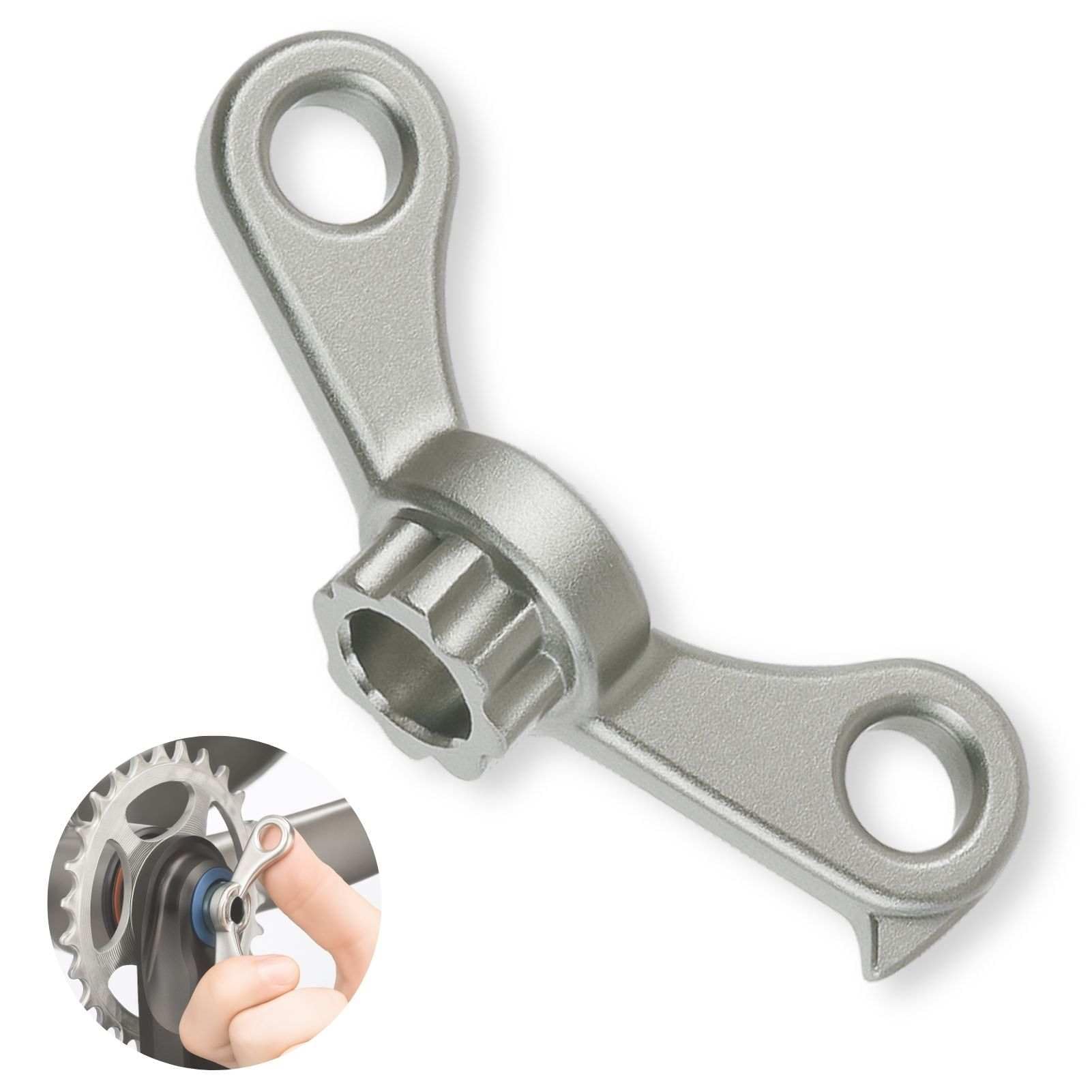 Batheidon Outil De Démontage De Manivelle De Vélo 2 En 1, Extracteur De Manivelle Pour Shimano HollowTech II, Outil Chromé Pour Démontage Et Installation Des Couvercles De Manivelle, Avec Crochet Pour