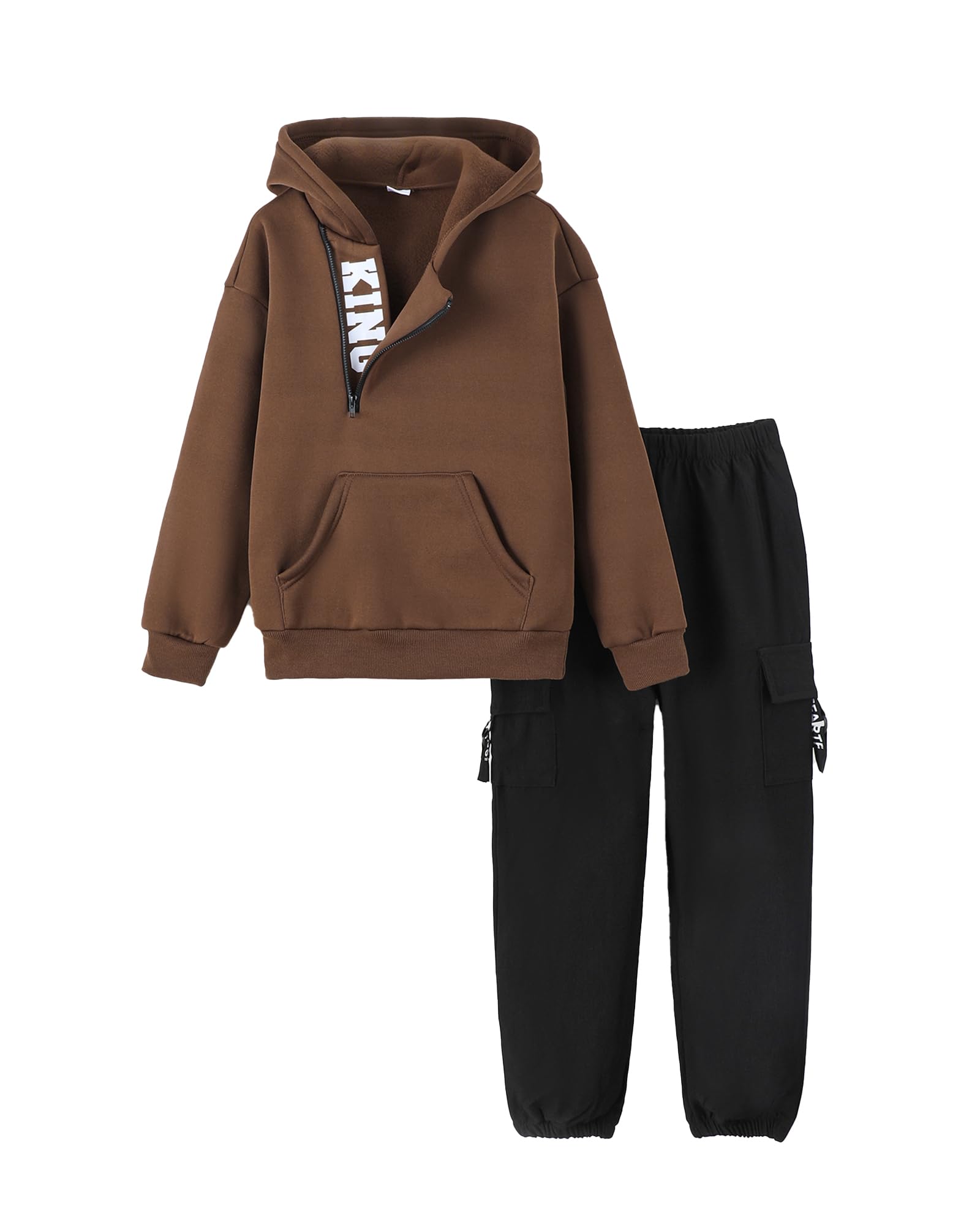 Ropa para niños y niños, ropa de otoño e invierno, manga larga, forro polar con capucha, sudadera y pantalones deportivos