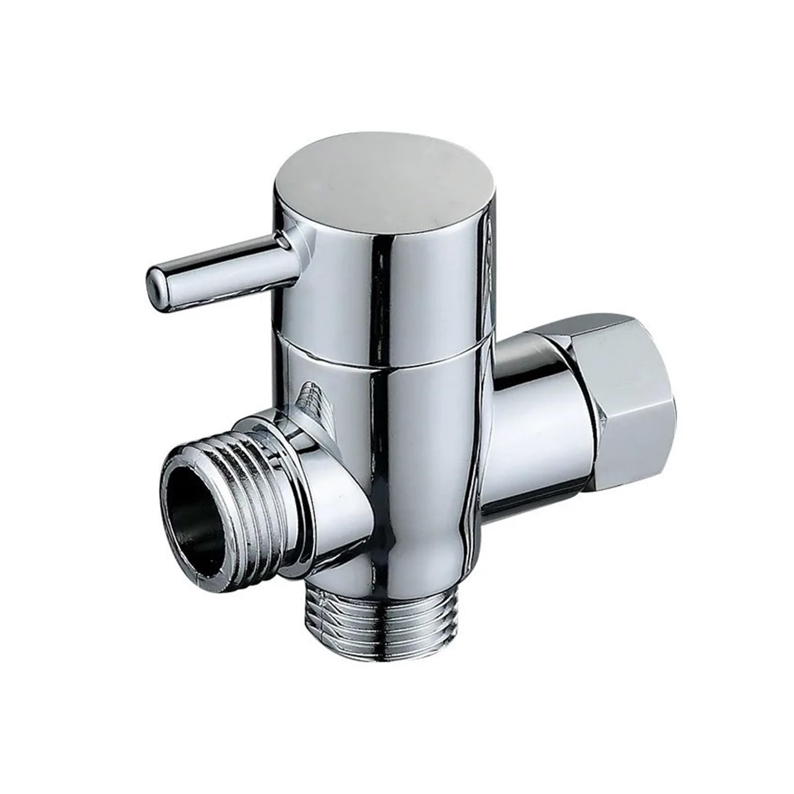 Válvula desviadora de cabezal de ducha de tres vías G1/2 pulgadas, convertidor de adaptador en T, distribución de agua ABS cromado para un control eficaz del flujo de agua