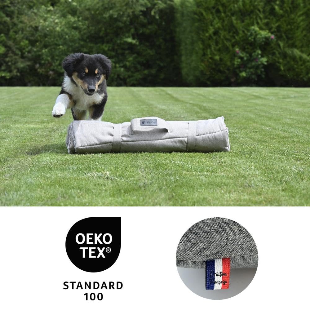 MaxCor Grand Tapis Chien Rectangulaire Gris - Soulage et Préserve Les Articulations - Panier Chien Réversible été/Hiver et Facile à Transporter - Ne se déforme Pas et Lavable en Machine