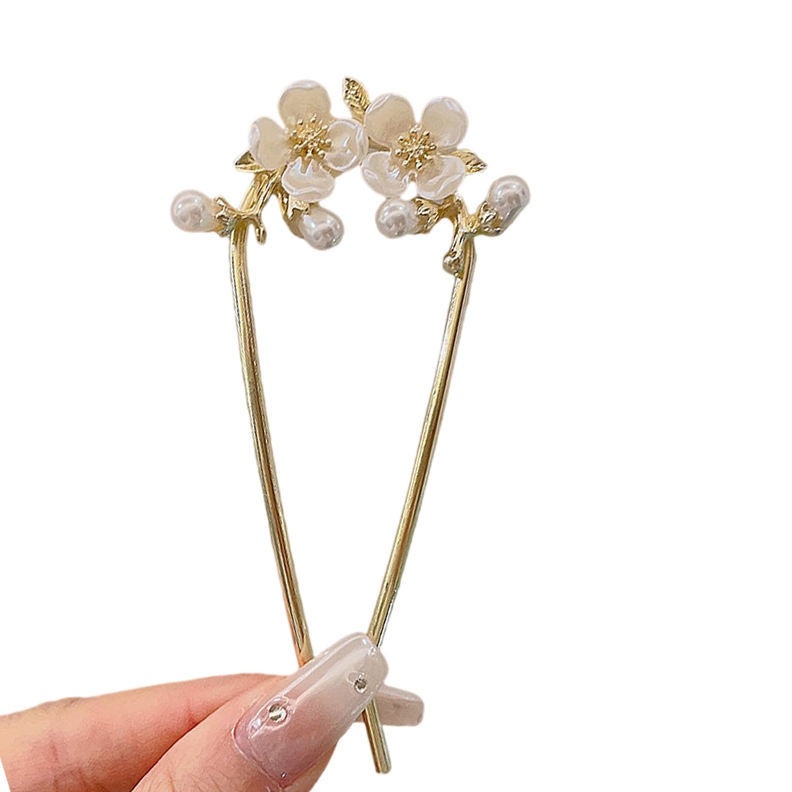 YUXITA Elegant Rhinestoned Pearls Hairpin For Weddings Banquets Secure Updos Hairstyle Metal Hair Stick For Women Formal Event