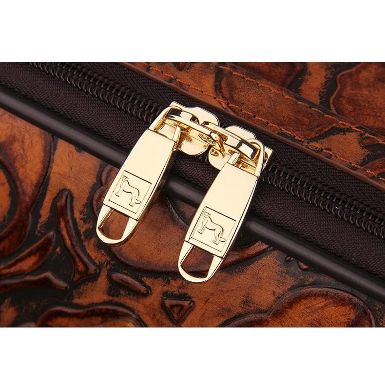 genuine leather retro rolling luggage spinner 16 in2