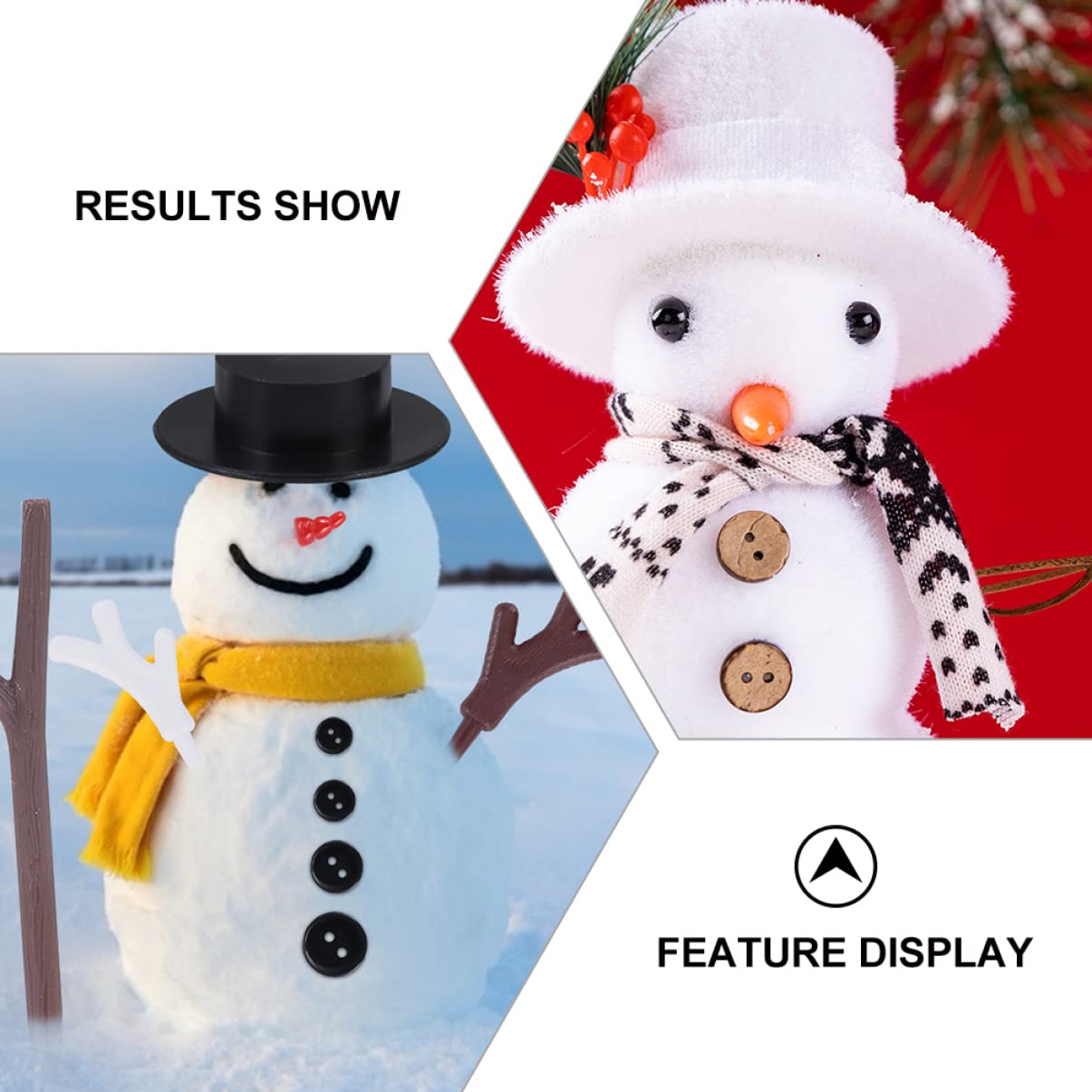 ABOOFAN 3 Sätze Handgefertigte Accessoires Weihnachtsschmuck Für Baum Schneemanndekoration Im Freien Winterdeko Weihnachts Party Weihnachtsschneemann Diy Zubehör Plastik 302 Stück * 3