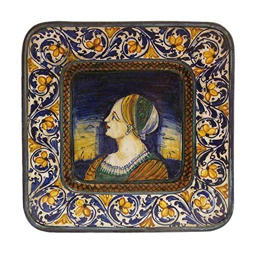 Dafne Italian DesignSimonetti Castelli artistic ceramic plate hand made and hand painted Orsini Colonna