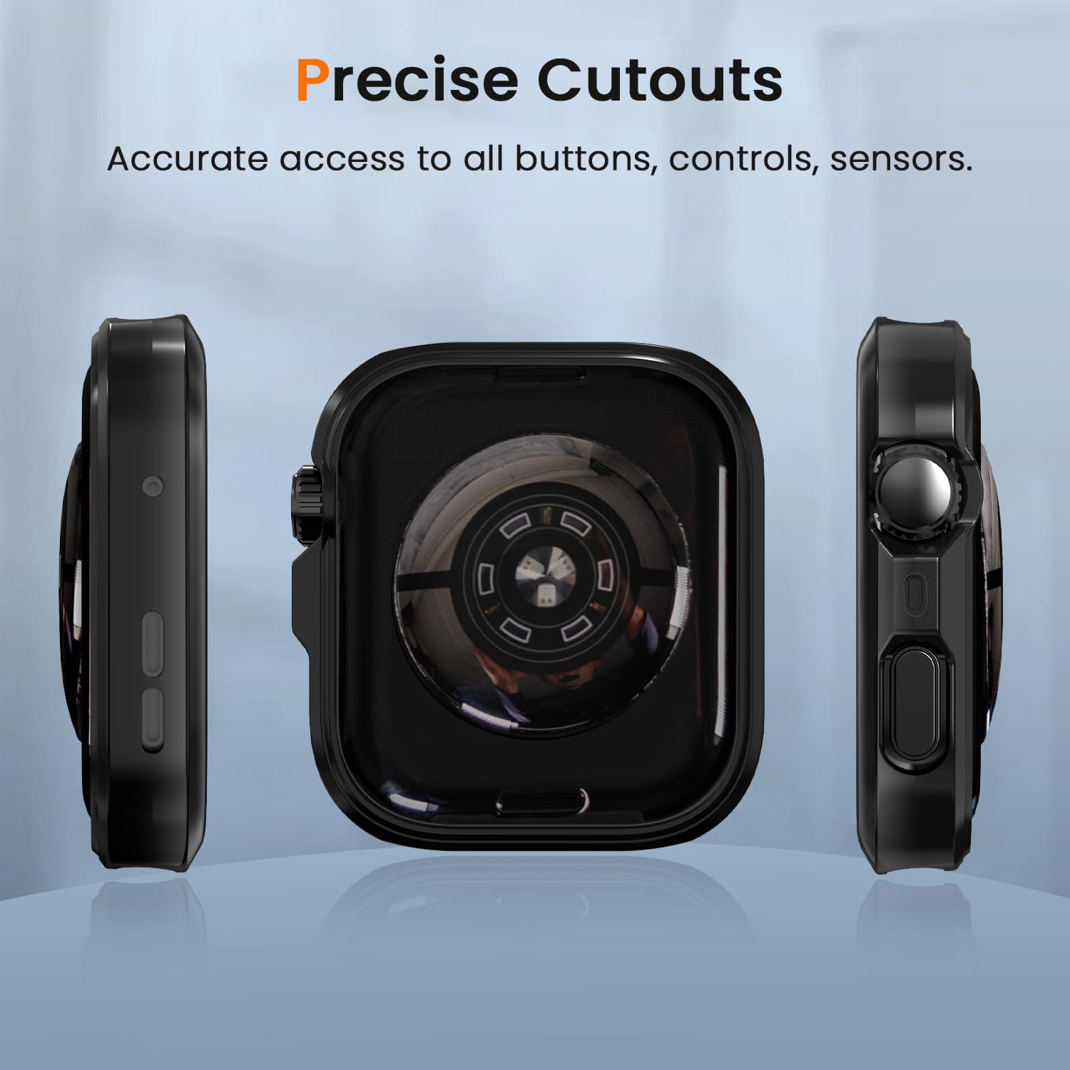 ivoler 3 szt. Etui + Folie Ochronne dla Huawei Watch Fit 5 Pro, Pełne Pokrycie, Czarny