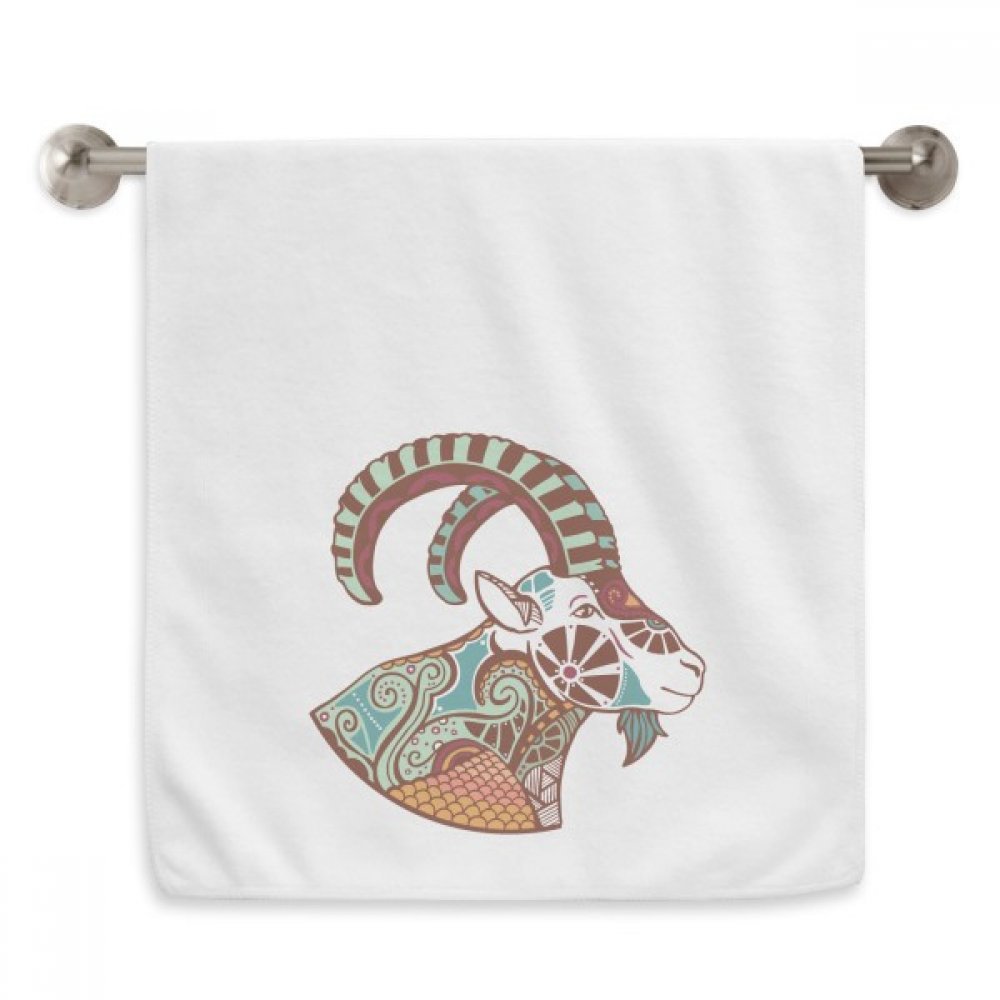 Serviette Capricorne Constellation en coton blanc format essuie-mains 13x29 pouces