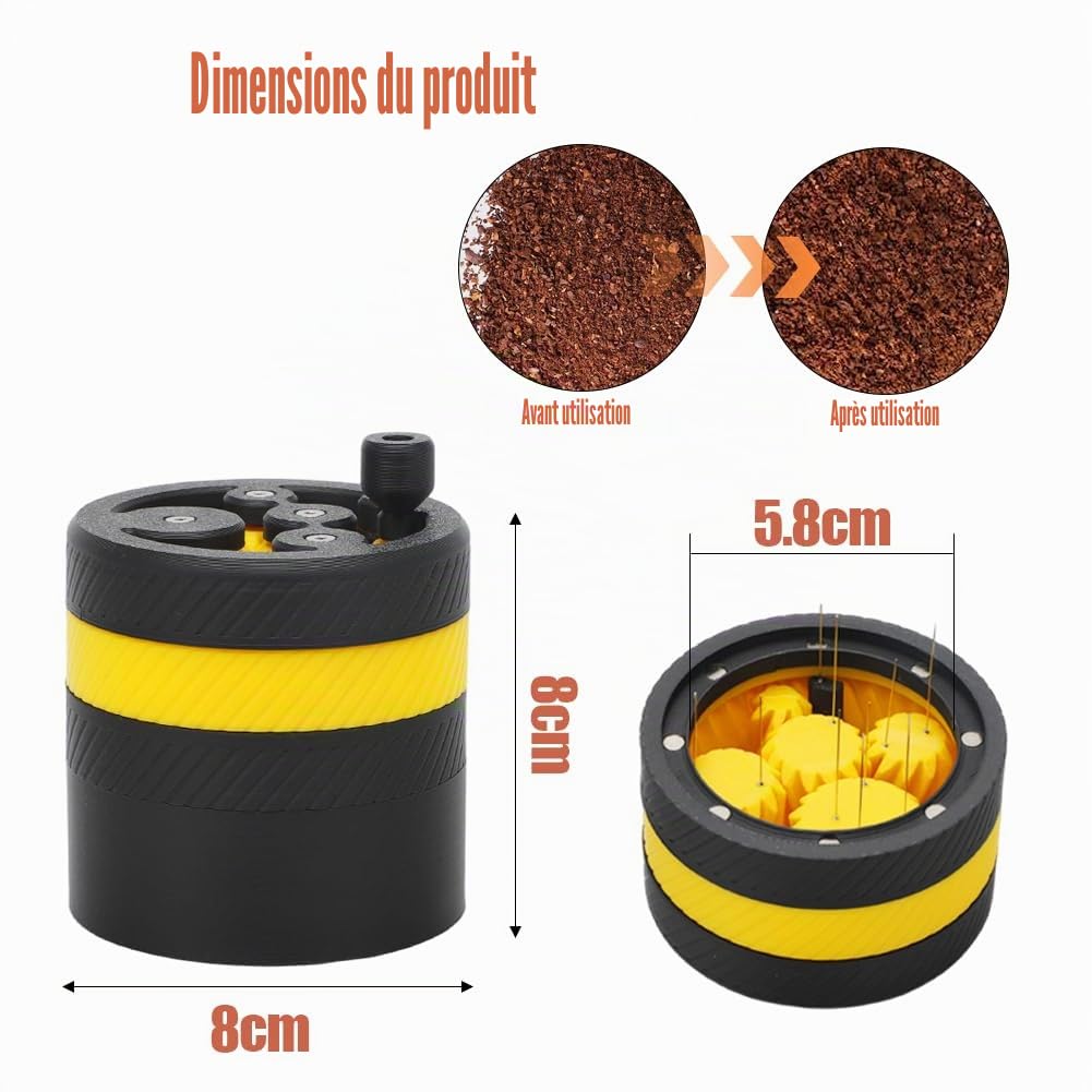 Outil WDT pour Espresso Compatible avec Porte-Filtre 58 mm Distributeur à Café à Engrenage Planétaire Accessoire Indispensable pour Machine à Espresso Idéal pour Baristas