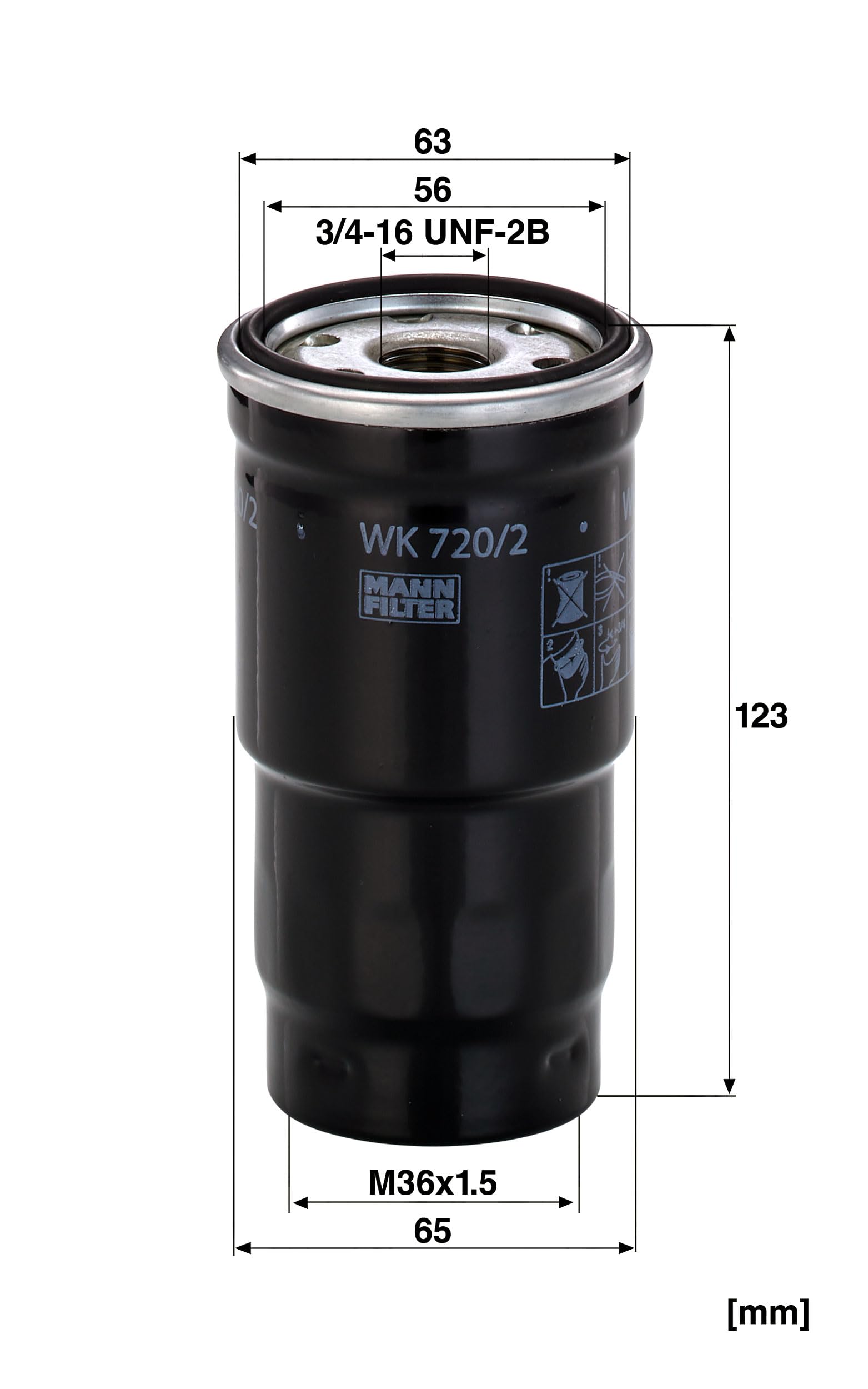 MANN-FILTER WK 720/2 x Filtr paliwa - do Samochody osobowe + dostawcze | Dla Samochody osobowe, Ochrona układu paliwowego, Ochrona wtryskiwaczy, Czyste paliwo, Oryginalna jakość OE
