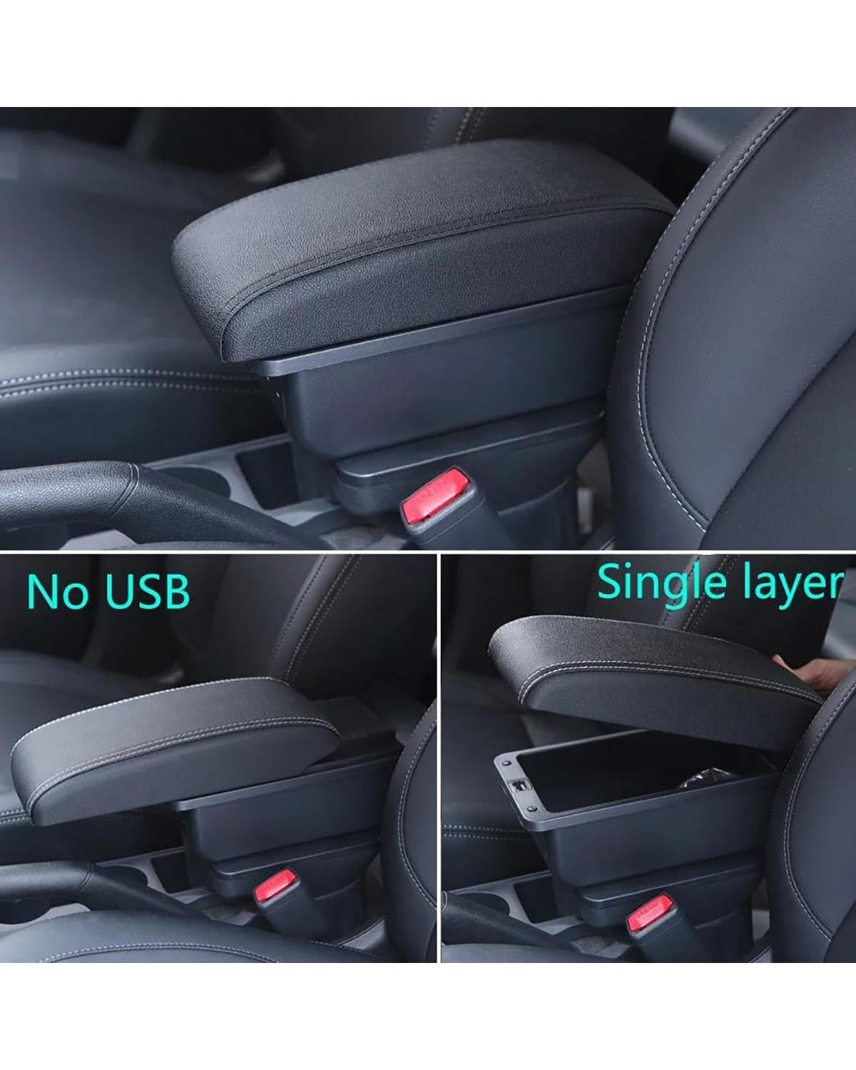 Bracciolo Auto Per Aygo X 2012-2019 Box Bracciolo Retrofit Parti Di Stoccaggio(C2 Black line NO USB)