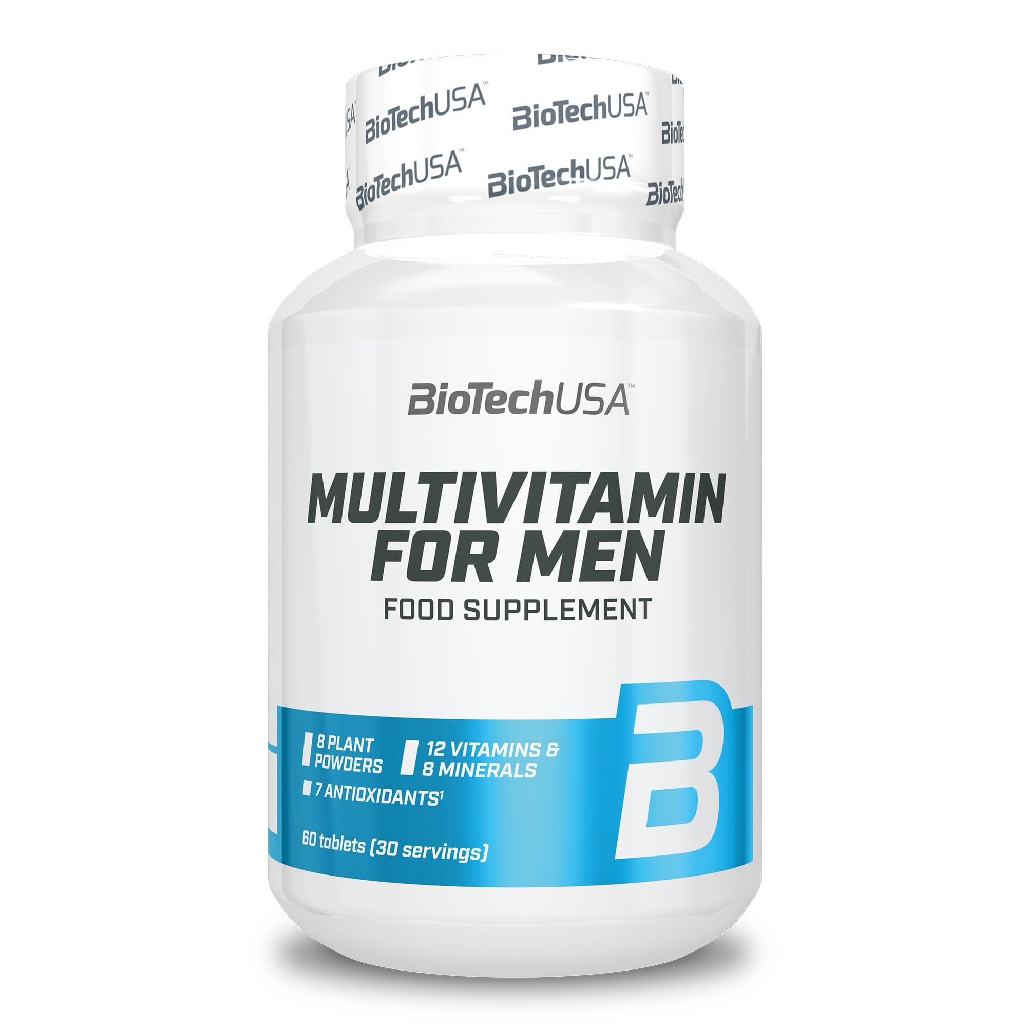 BioTechUSA Multivitamin For Men - Supporto completo per uomini attivi | 38 sostanze attive | Supporto energetico, immunitario e muscolare | Difesa antiossidante, 60 compresse